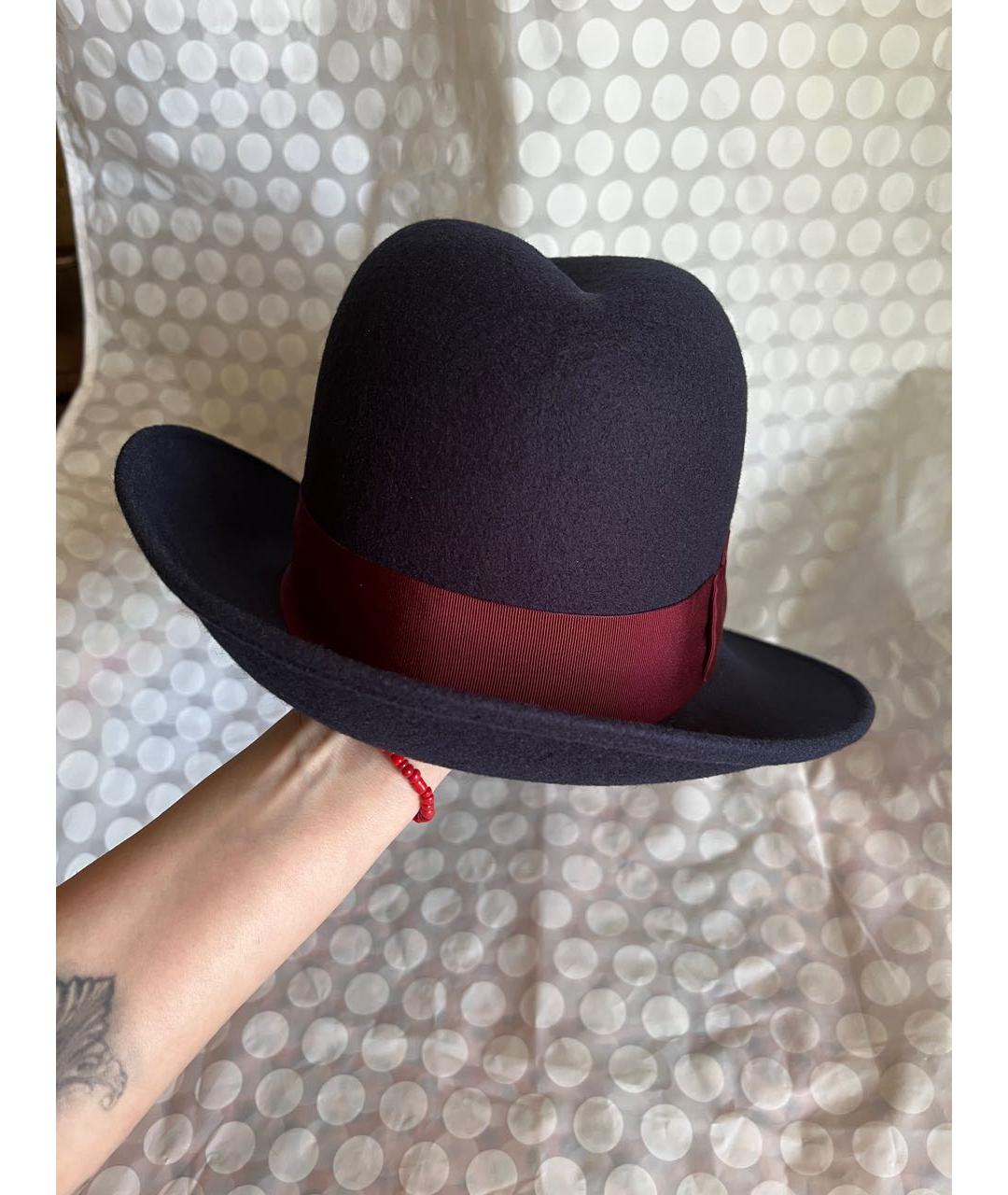 BORSALINO Темно-синяя шерстяная шляпа, фото 4