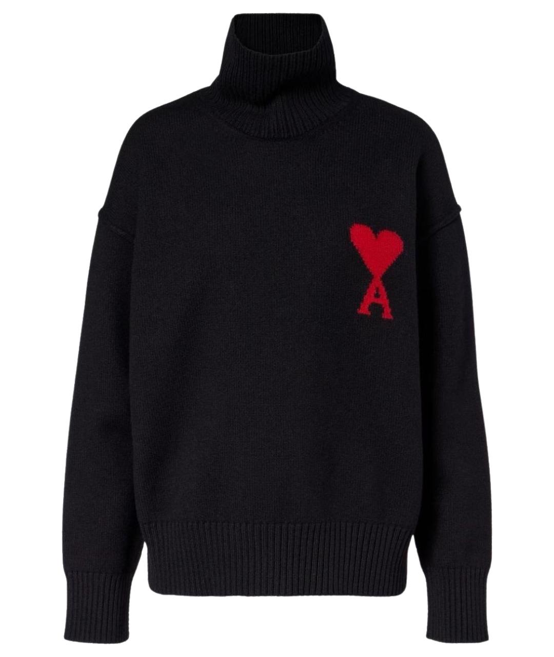 Ami Paris Черный шерстяной джемпер / свитер, фото 1