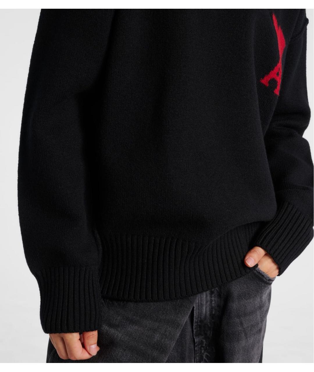 Ami Paris Черный шерстяной джемпер / свитер, фото 5