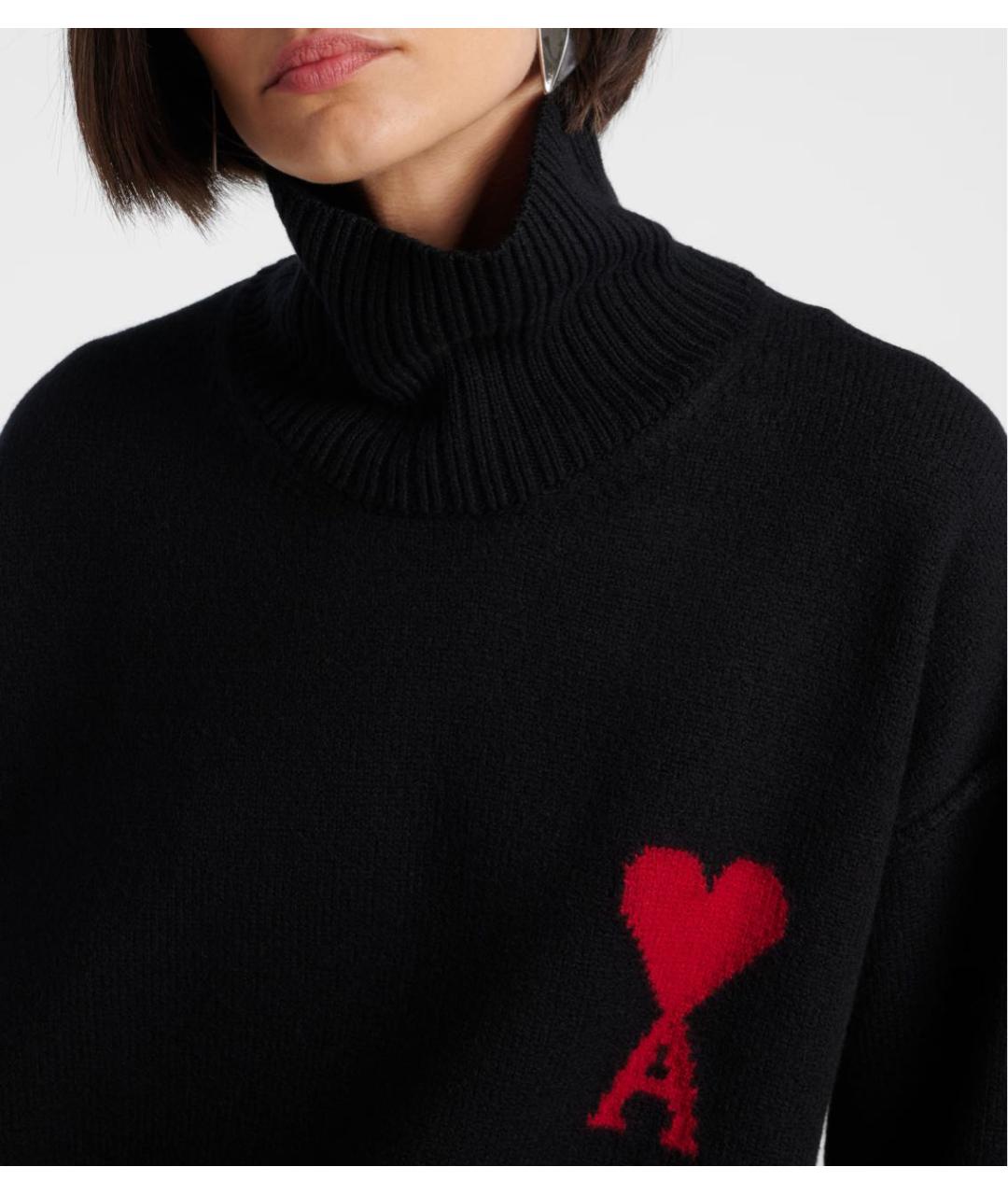 Ami Paris Черный шерстяной джемпер / свитер, фото 4