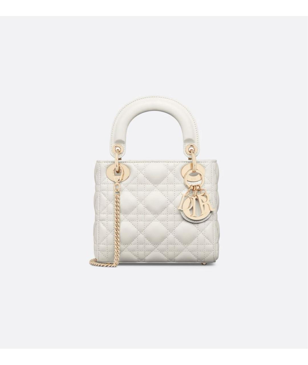 CHRISTIAN DIOR Белая кожаная сумка с короткими ручками, фото 9