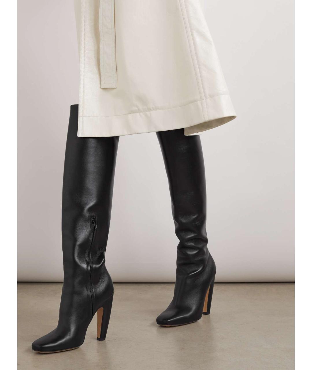 BOTTEGA VENETA Черные кожаные сапоги, фото 4