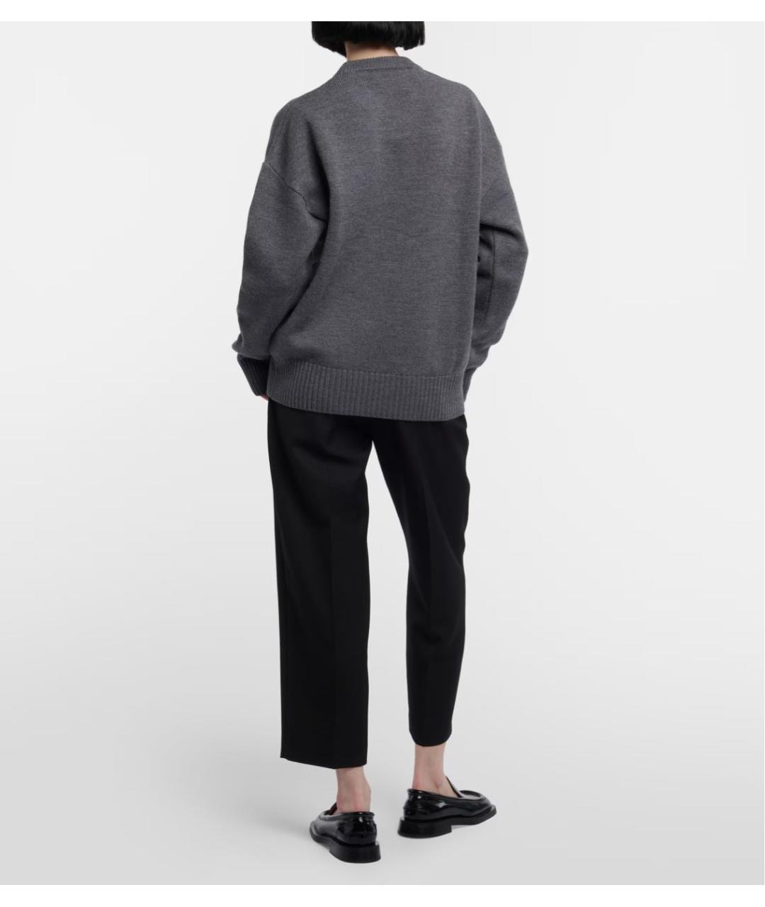 Ami Paris Серый шерстяной джемпер / свитер, фото 3