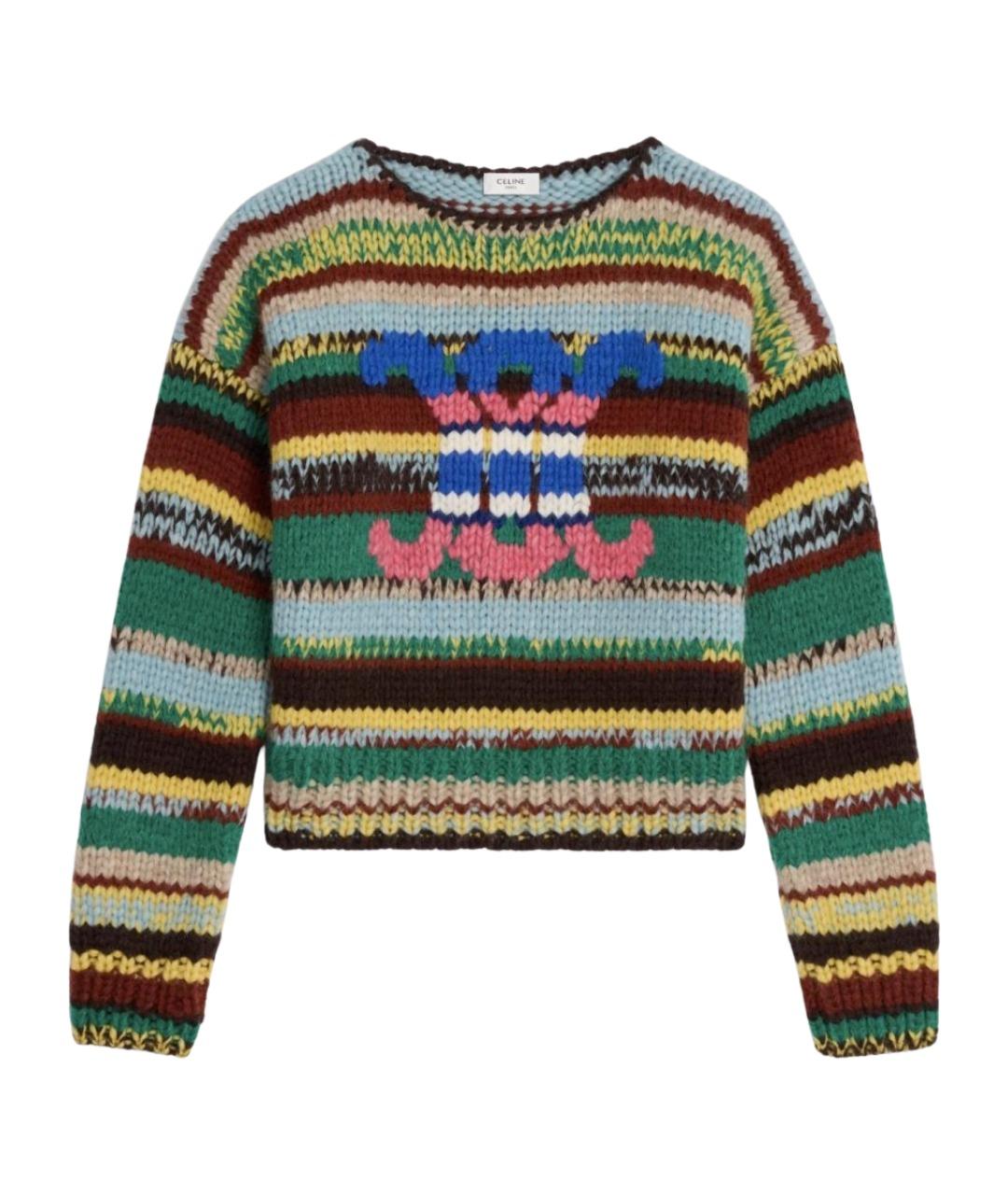CELINE Мульти шерстяной джемпер / свитер, фото 1