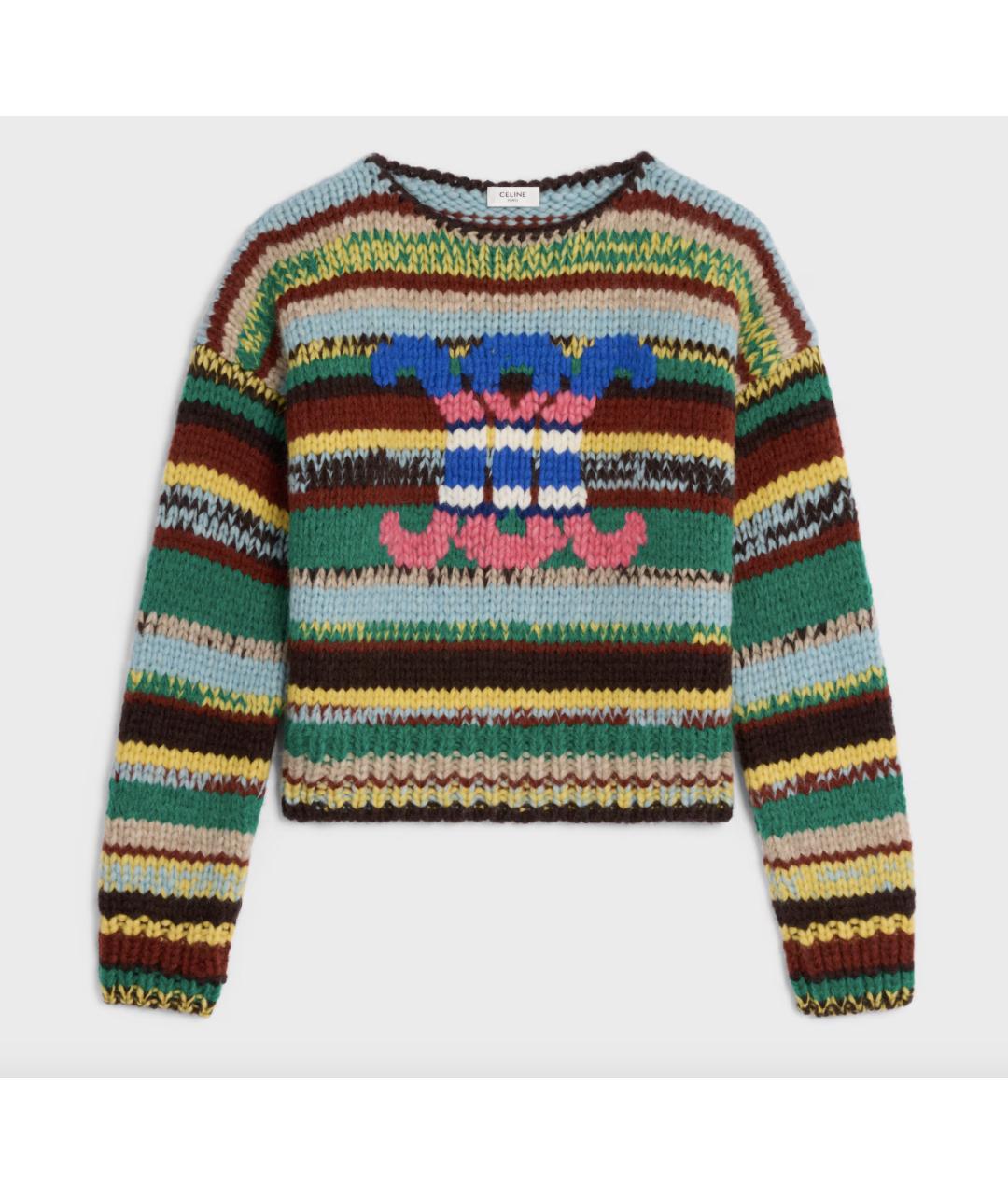 CELINE Мульти шерстяной джемпер / свитер, фото 8