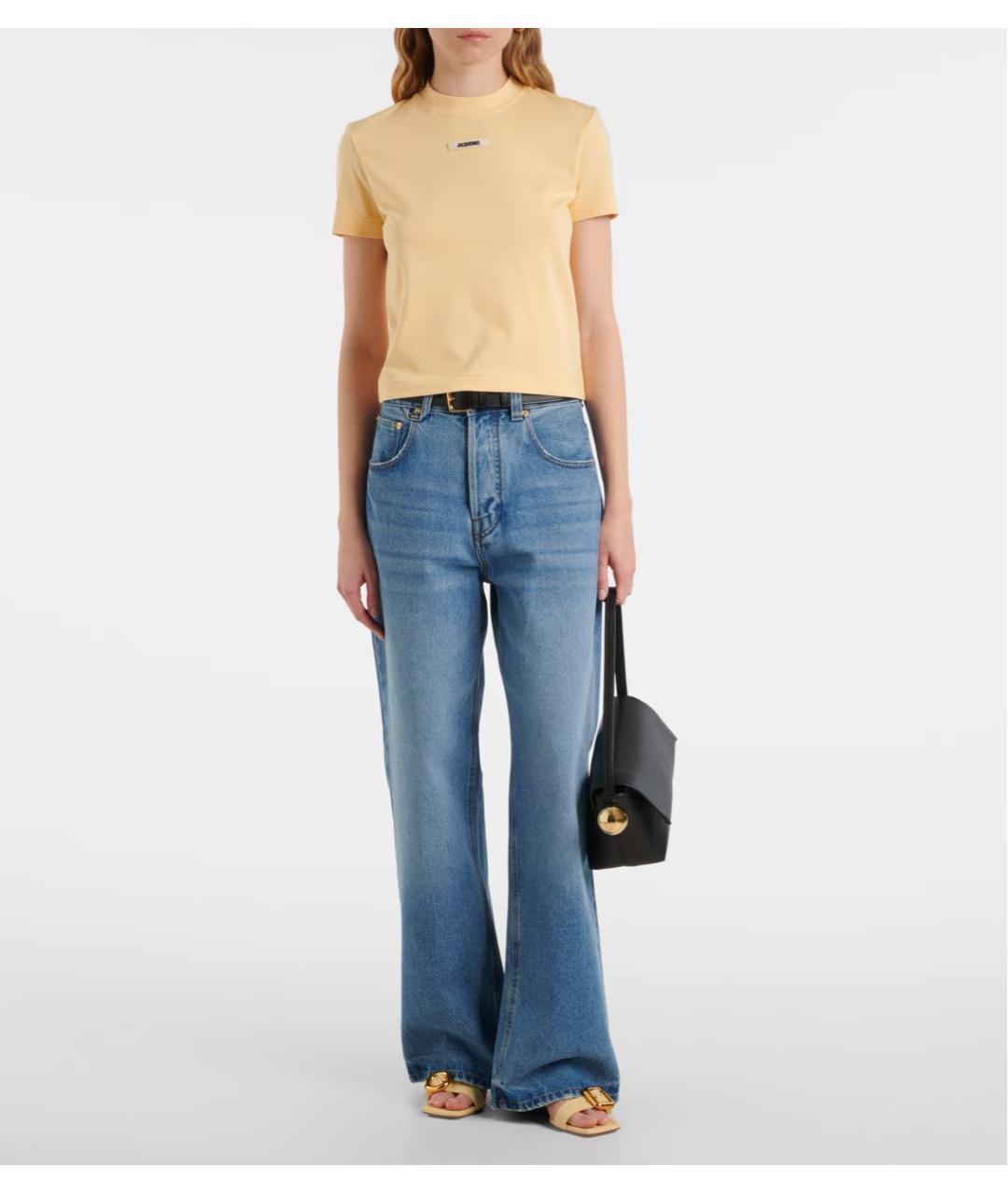 JACQUEMUS Желтая хлопковая футболка, фото 2