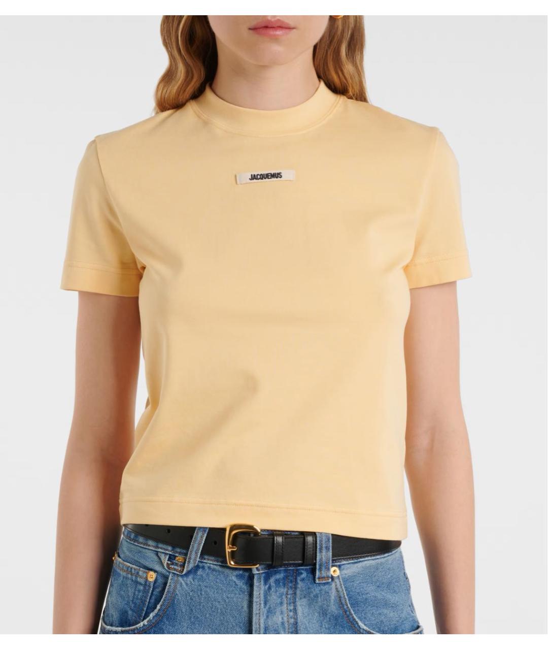 JACQUEMUS Желтая хлопковая футболка, фото 3
