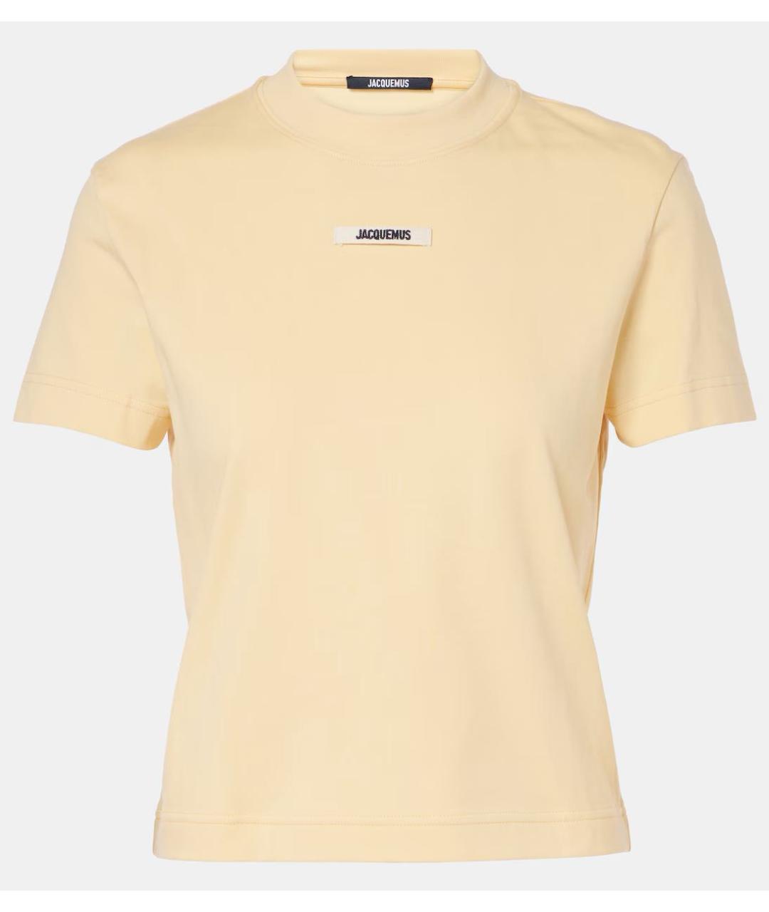 JACQUEMUS Желтая хлопковая футболка, фото 4