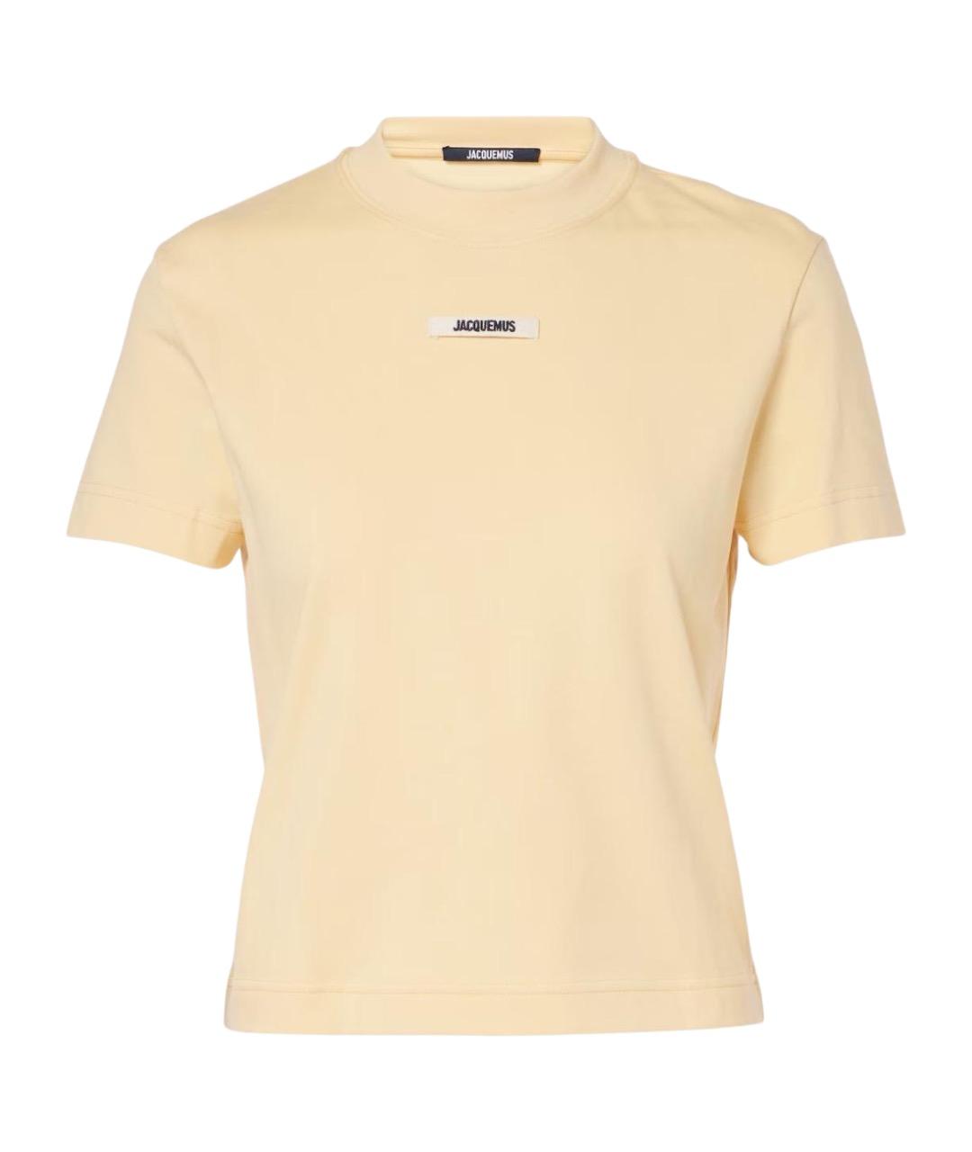 JACQUEMUS Желтая хлопковая футболка, фото 1