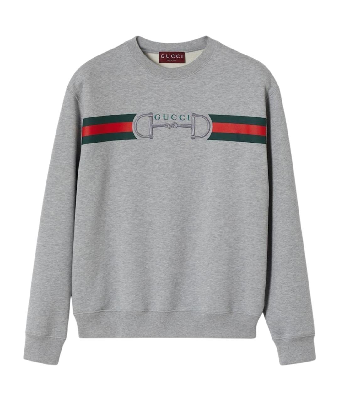 GUCCI Серый хлопковый джемпер / свитер, фото 1