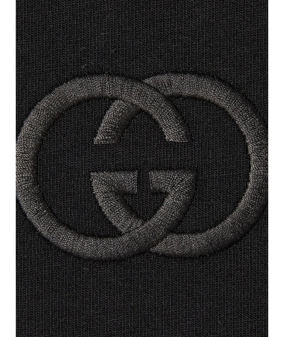GUCCI Черная хлопковая футболка, фото 3
