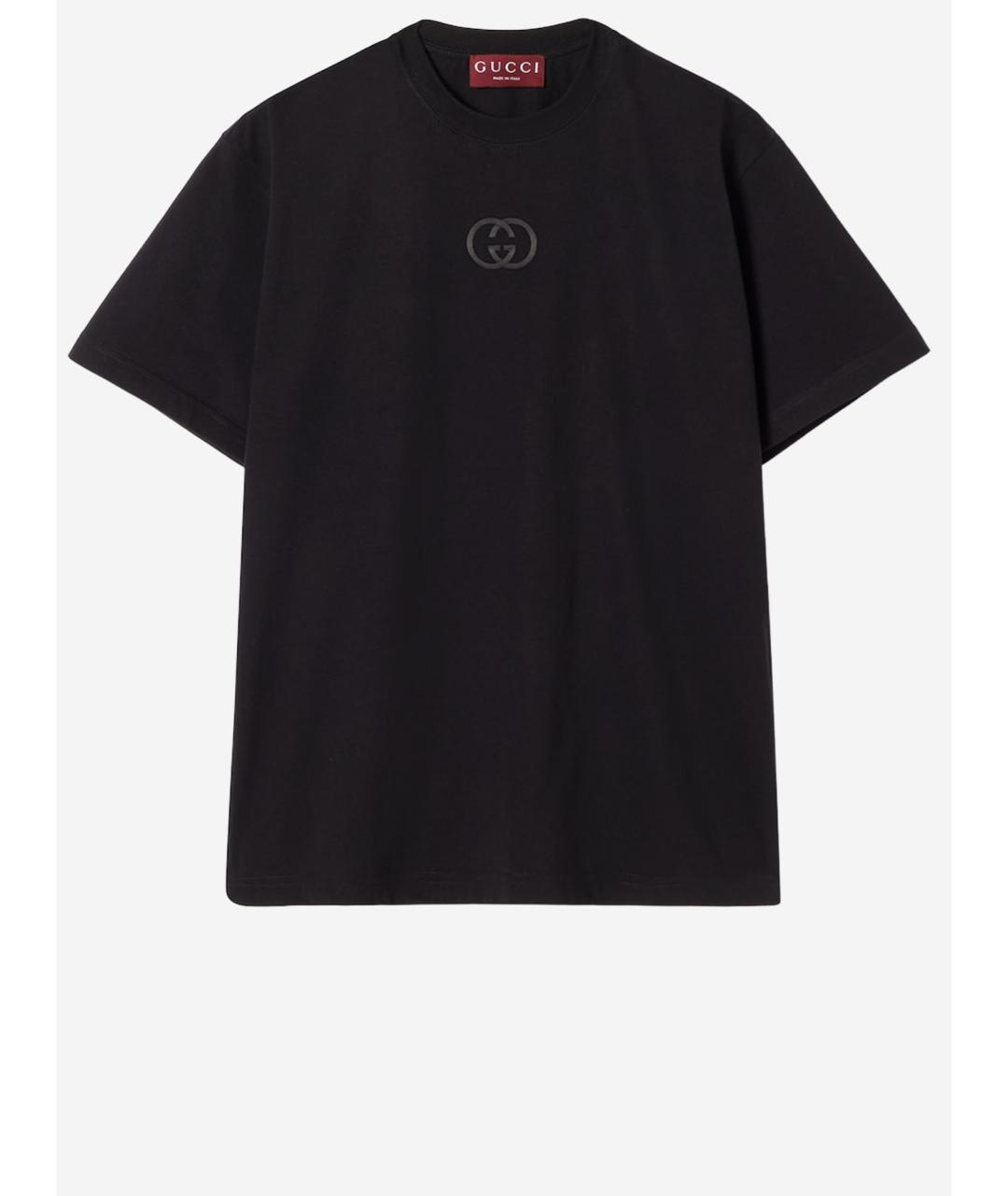 GUCCI Черная хлопковая футболка, фото 4