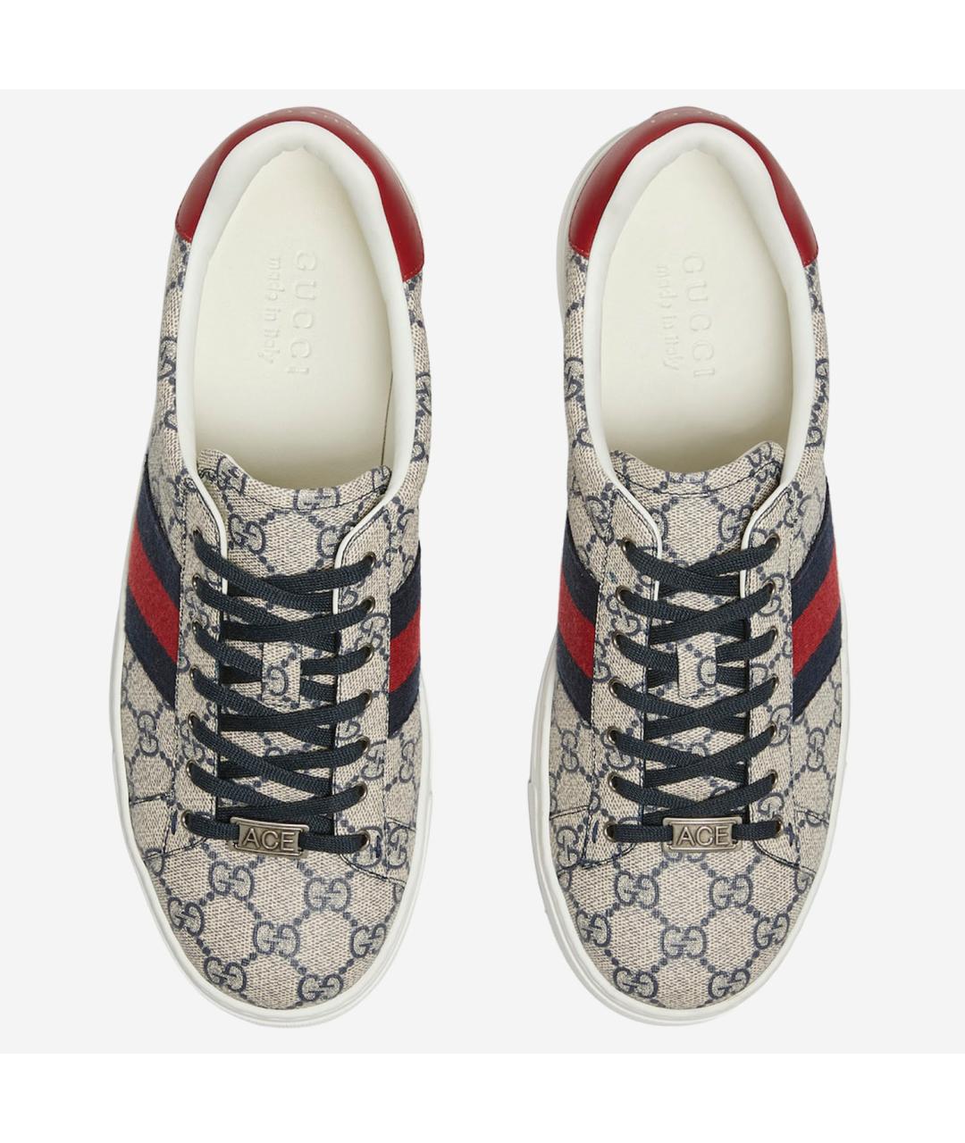 GUCCI Бежевые низкие кроссовки / кеды из искусственной кожи, фото 4