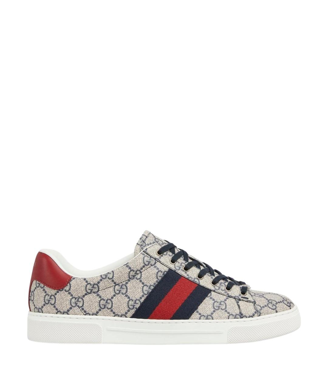 GUCCI Бежевые низкие кроссовки / кеды из искусственной кожи, фото 1