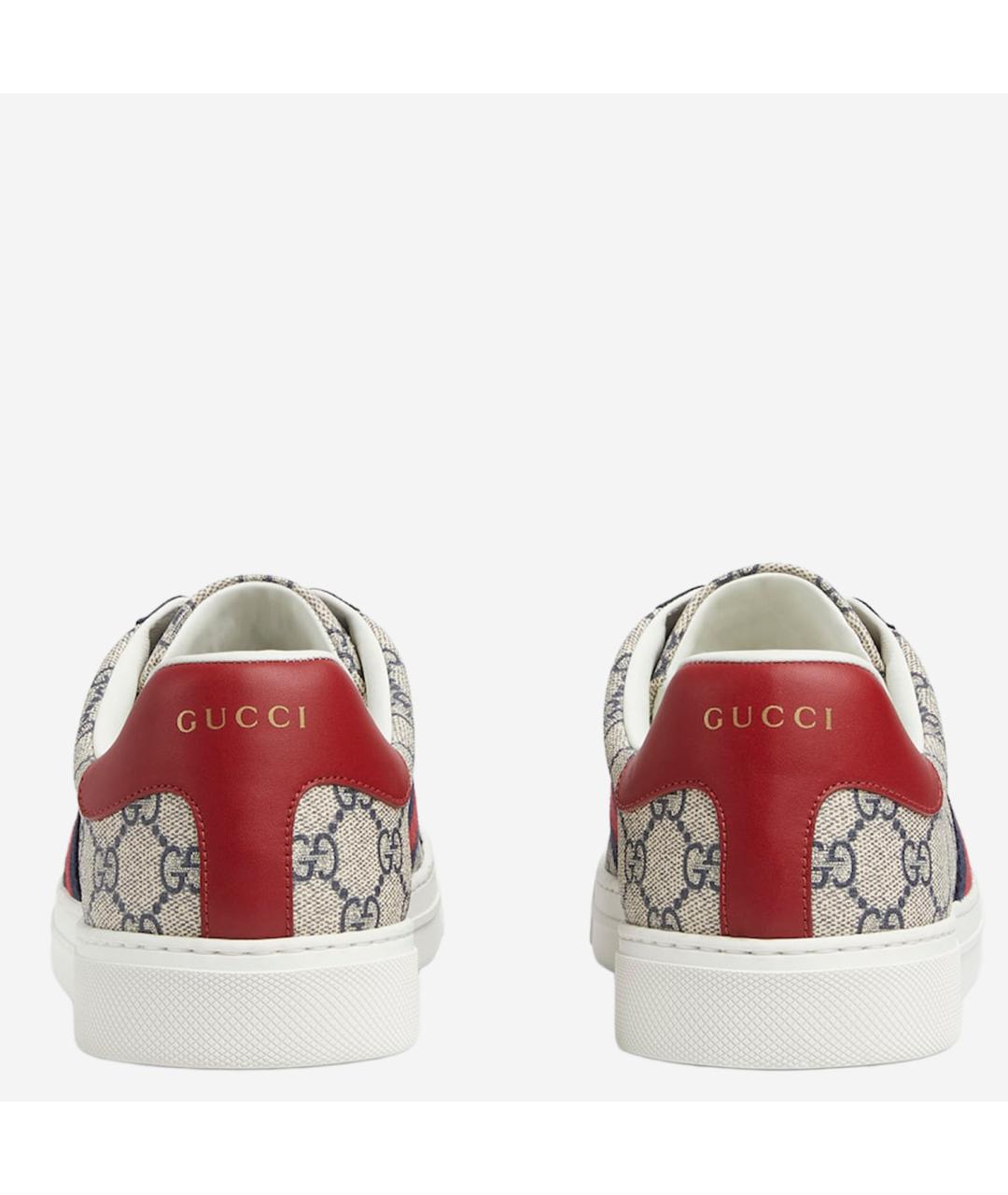 GUCCI Бежевые низкие кроссовки / кеды из искусственной кожи, фото 3