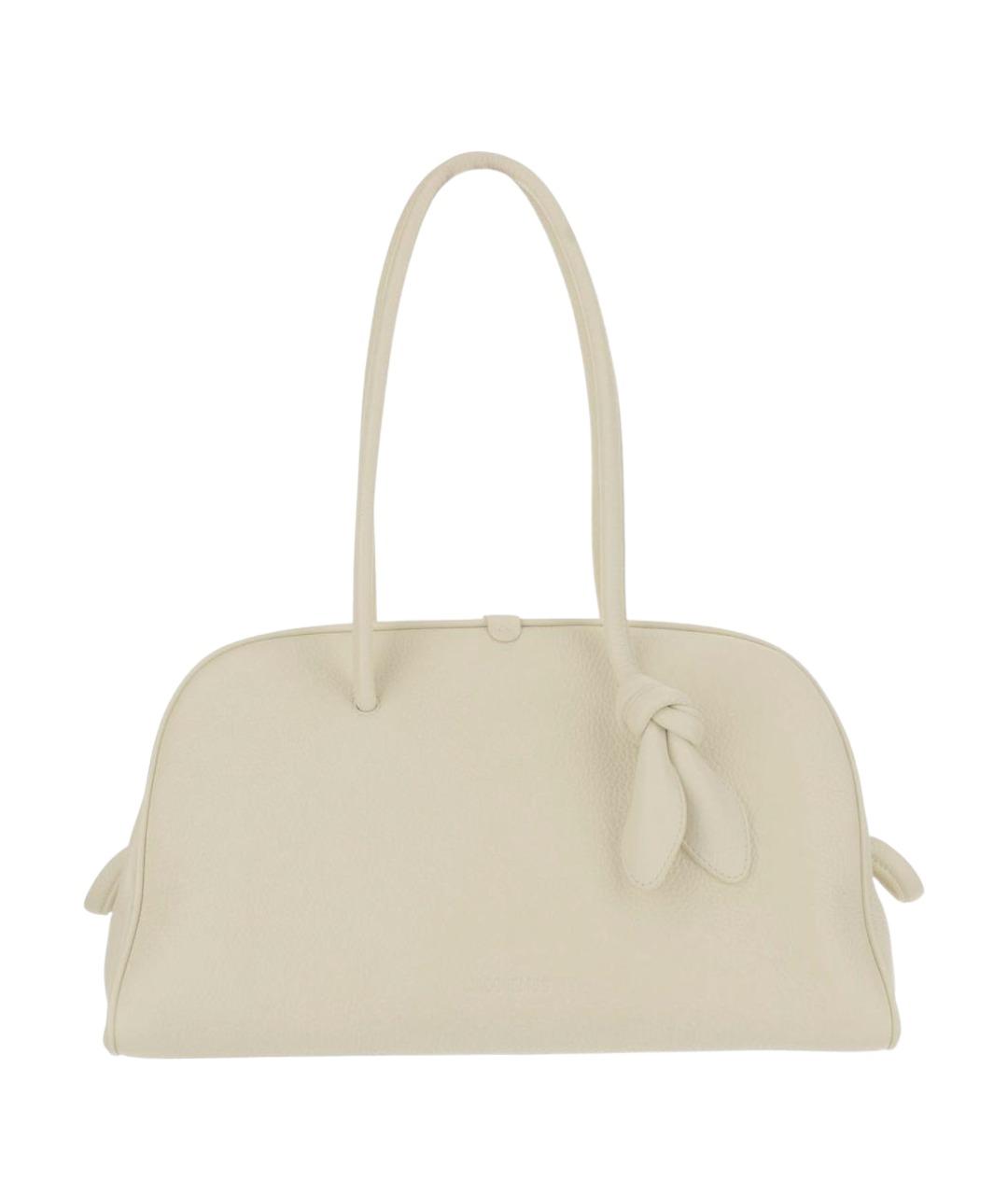 JACQUEMUS Бежевая кожаная сумка тоут, фото 1