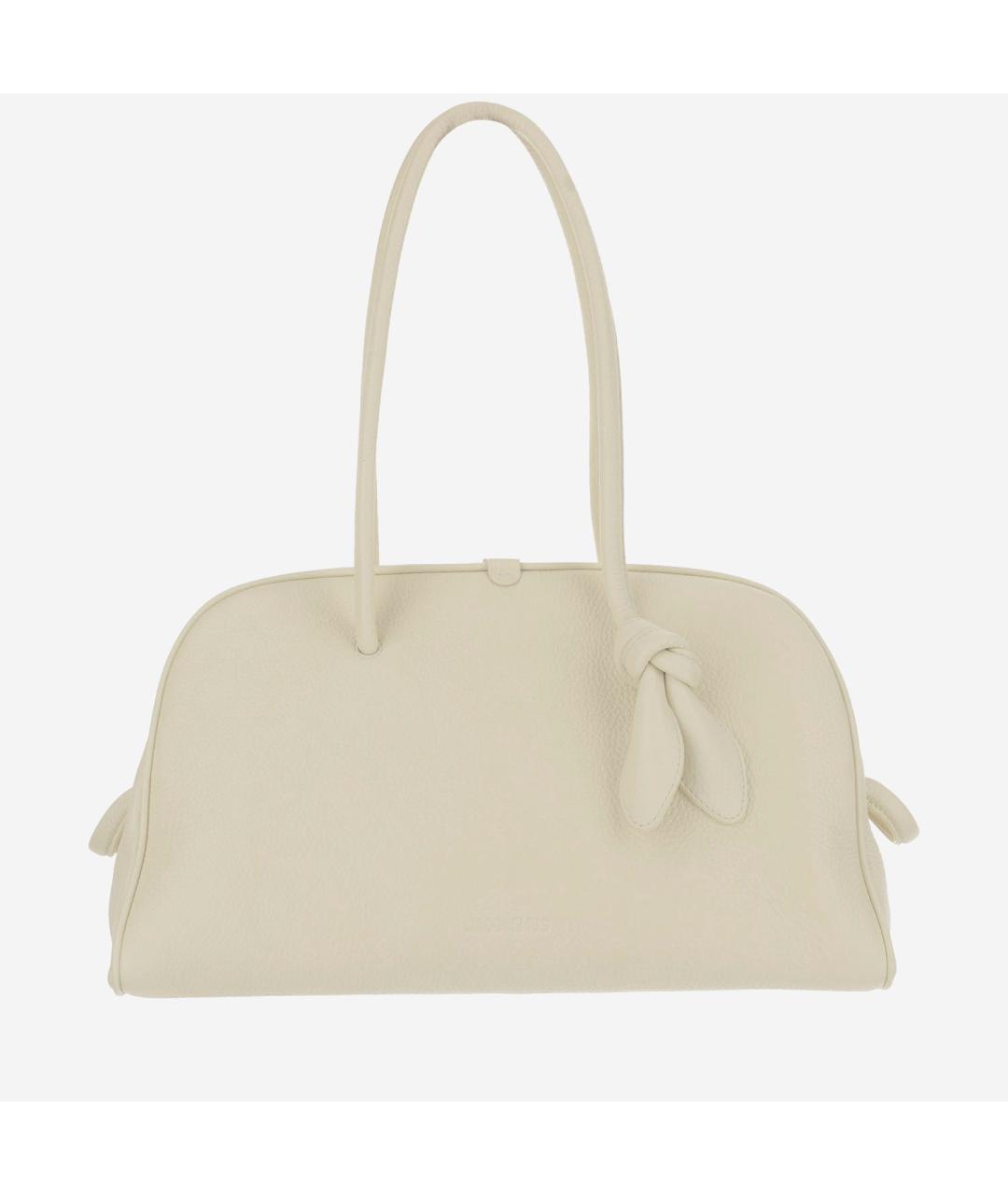 JACQUEMUS Бежевая кожаная сумка тоут, фото 5