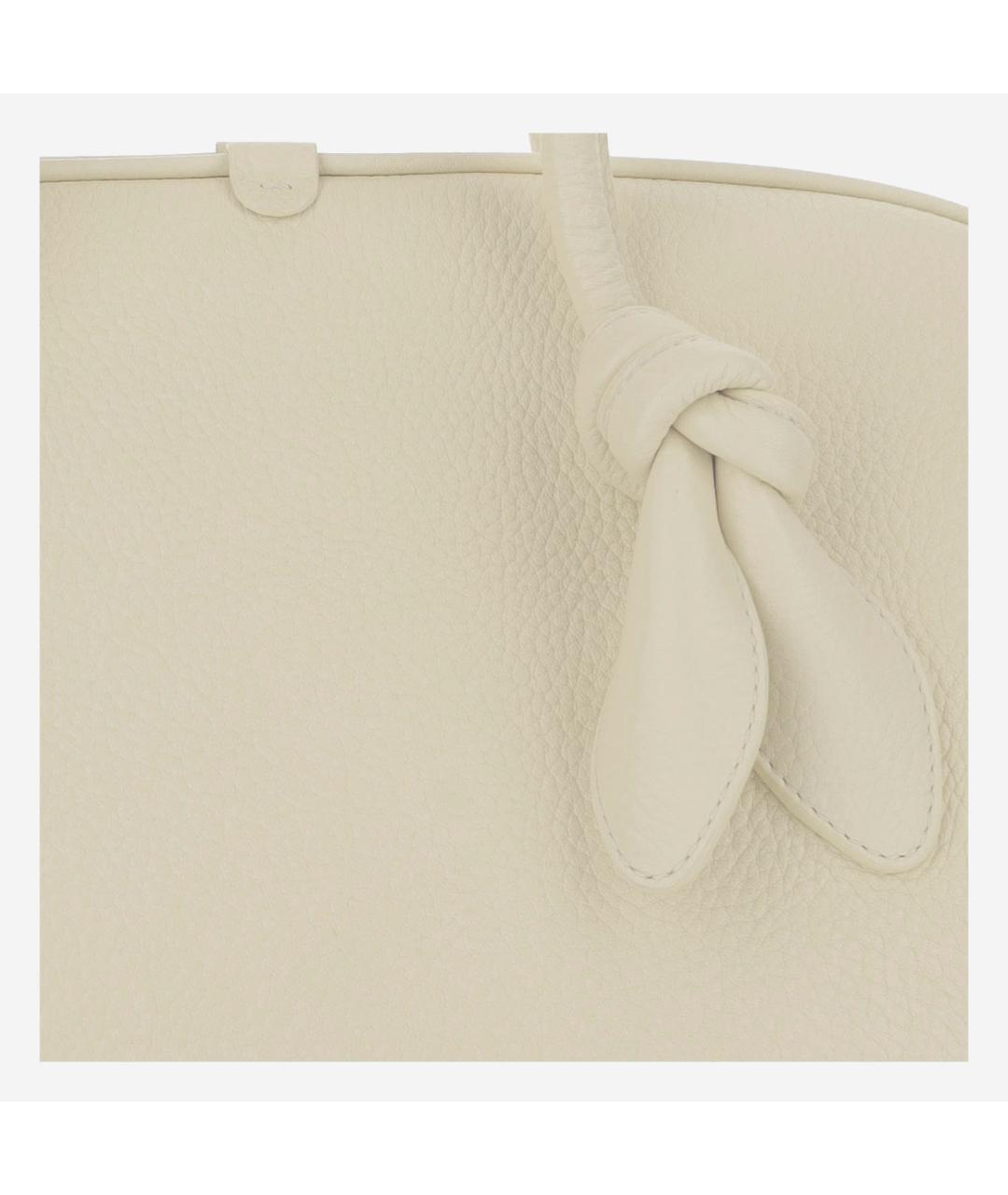 JACQUEMUS Бежевая кожаная сумка тоут, фото 4