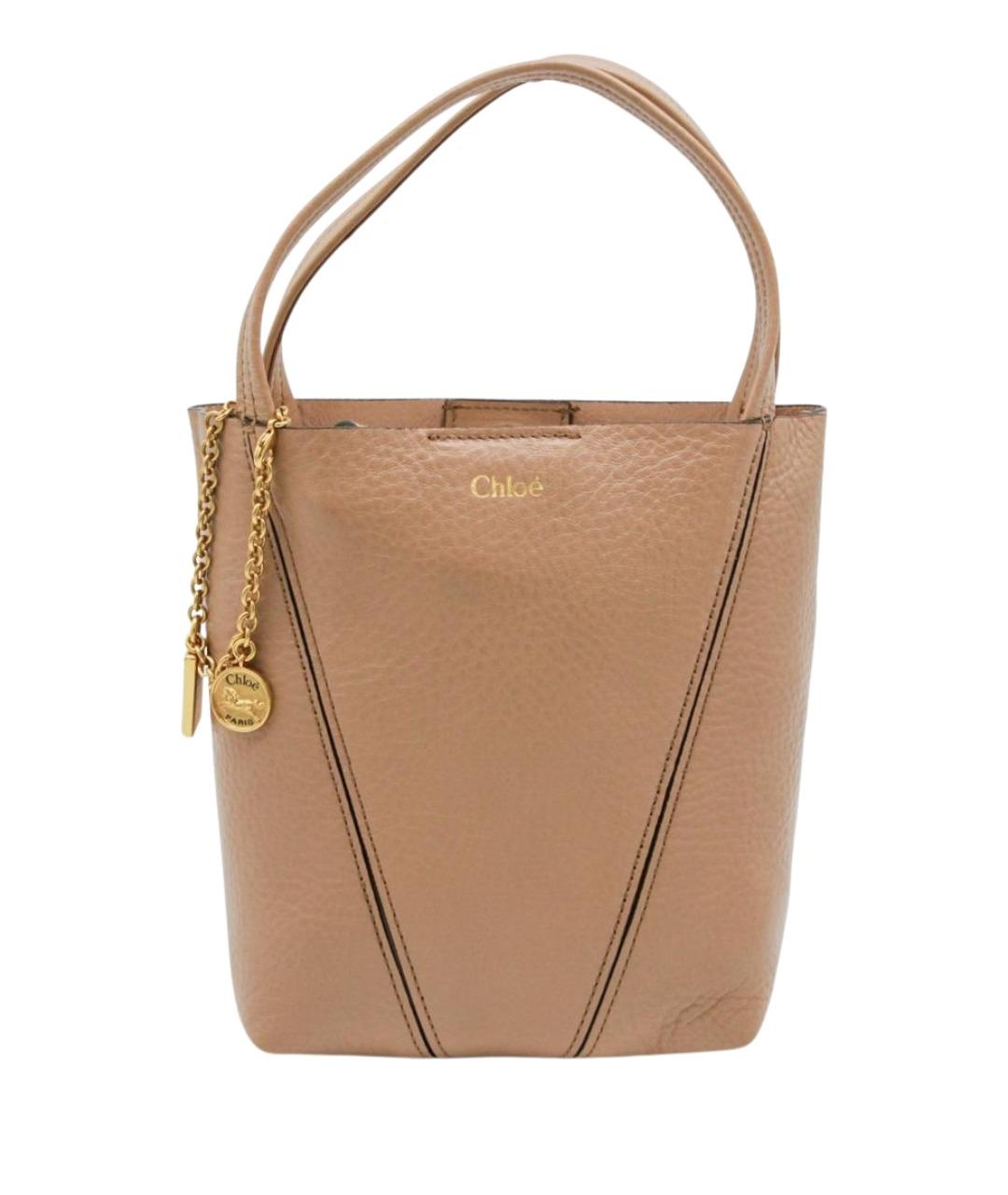 CHLOE Розовая кожаная сумка тоут, фото 1