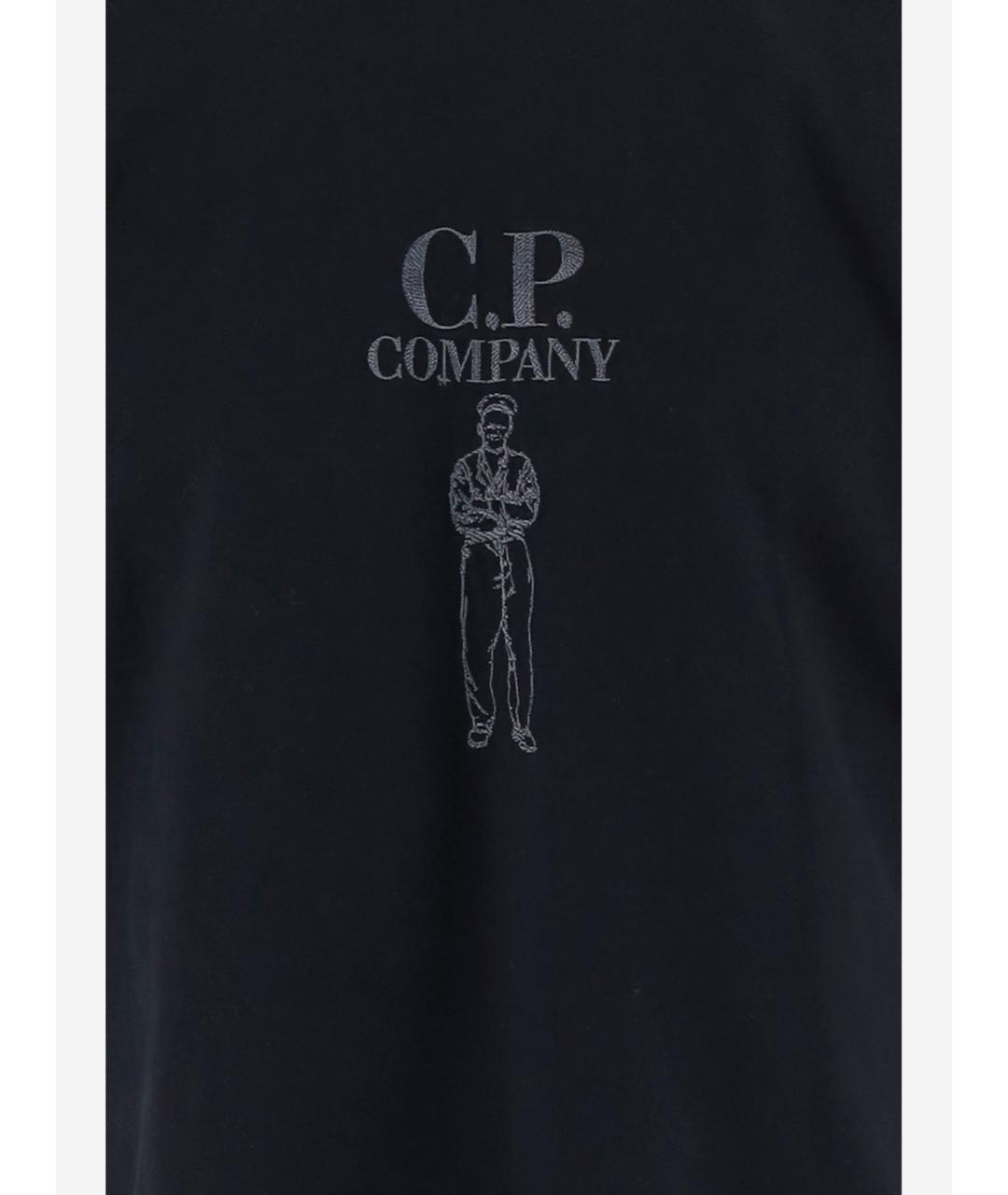 CP COMPANY Черная хлопковая футболка, фото 3
