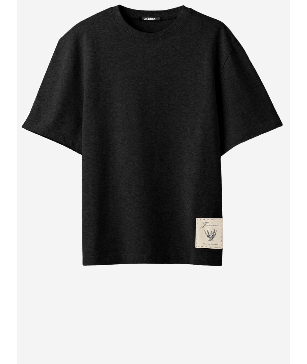 JACQUEMUS Темно-синяя хлопковая футболка, фото 4