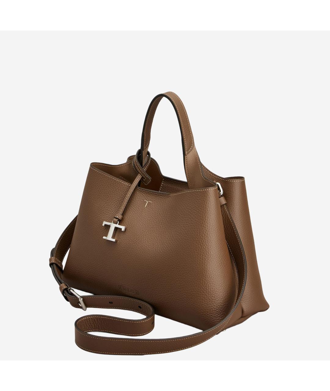 TOD'S Коричневая кожаная сумка тоут, фото 3