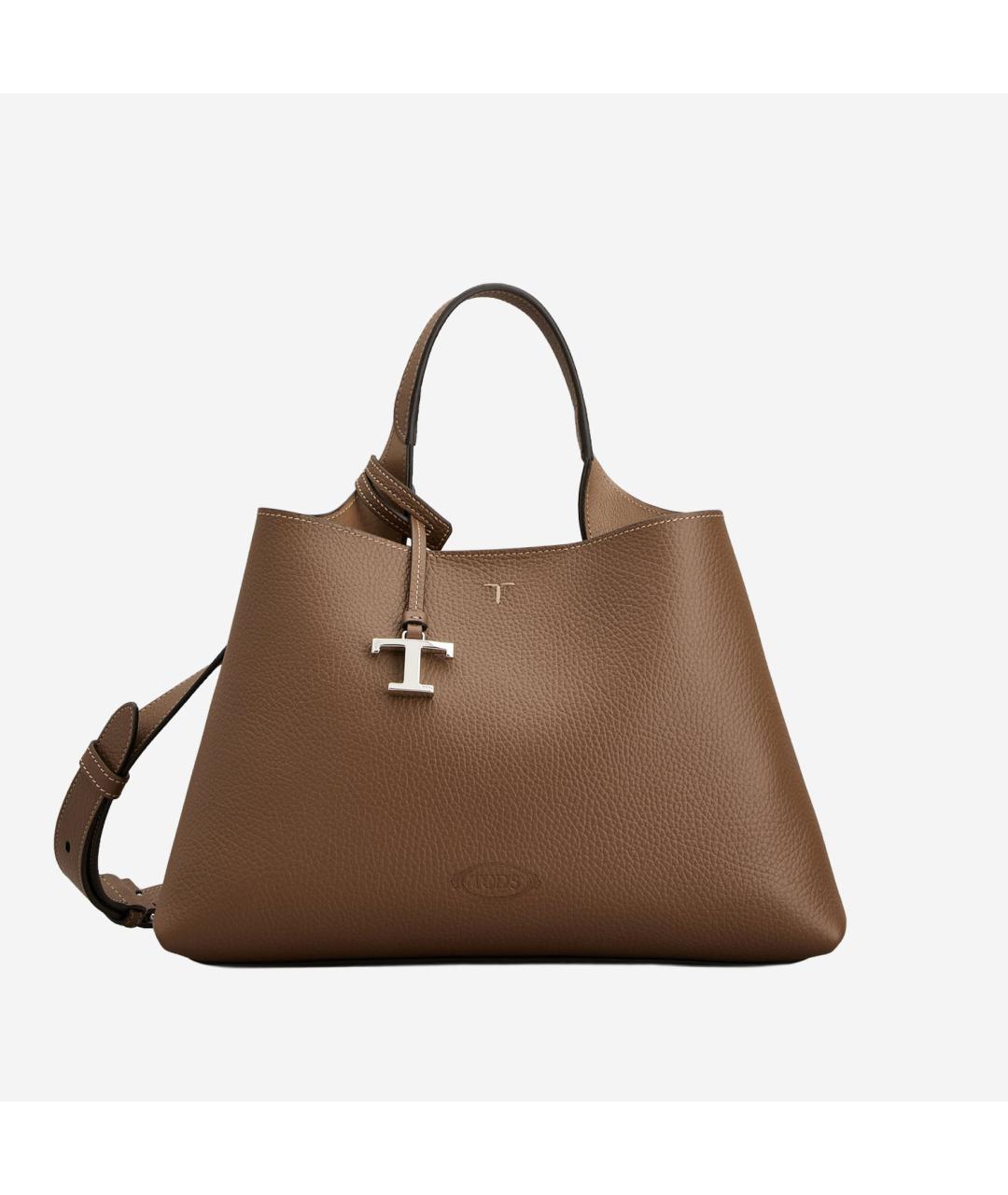 TOD'S Коричневая кожаная сумка тоут, фото 6