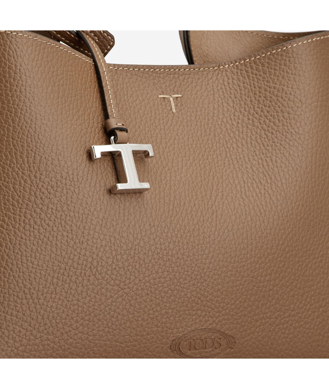 TOD'S Коричневая кожаная сумка тоут, фото 5
