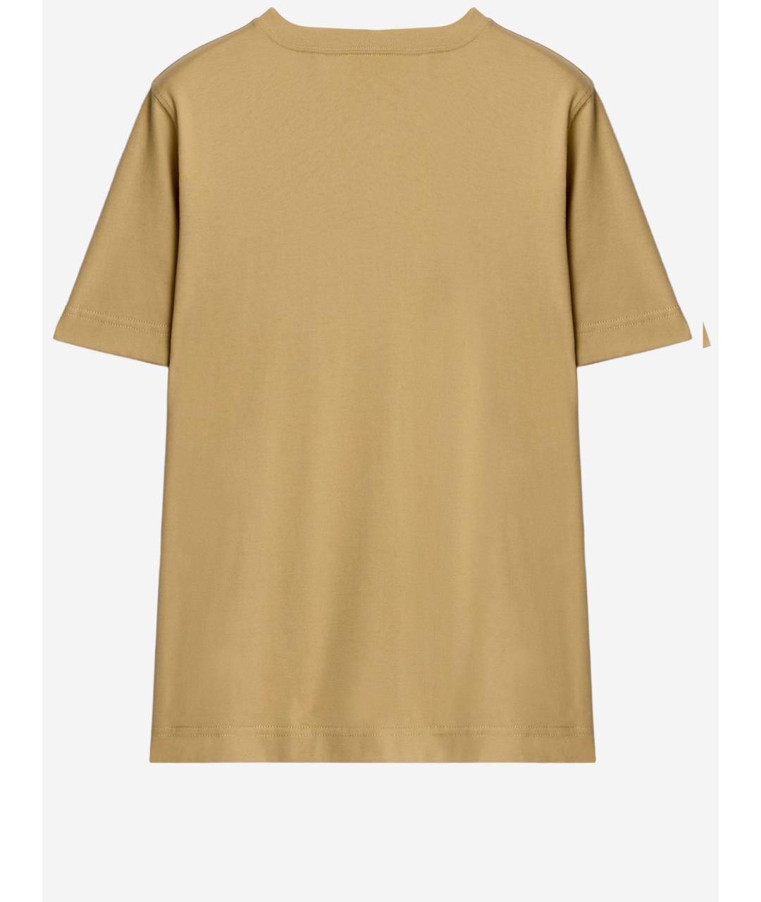 BURBERRY Бежевая хлопковая футболка, фото 2