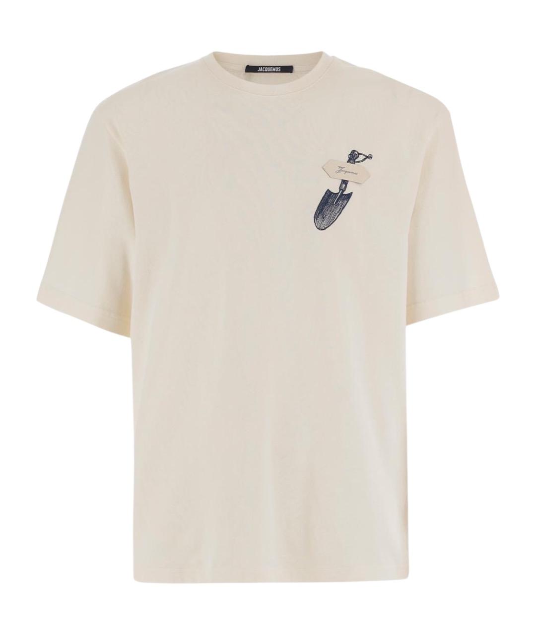 JACQUEMUS Бежевая хлопковая футболка, фото 1