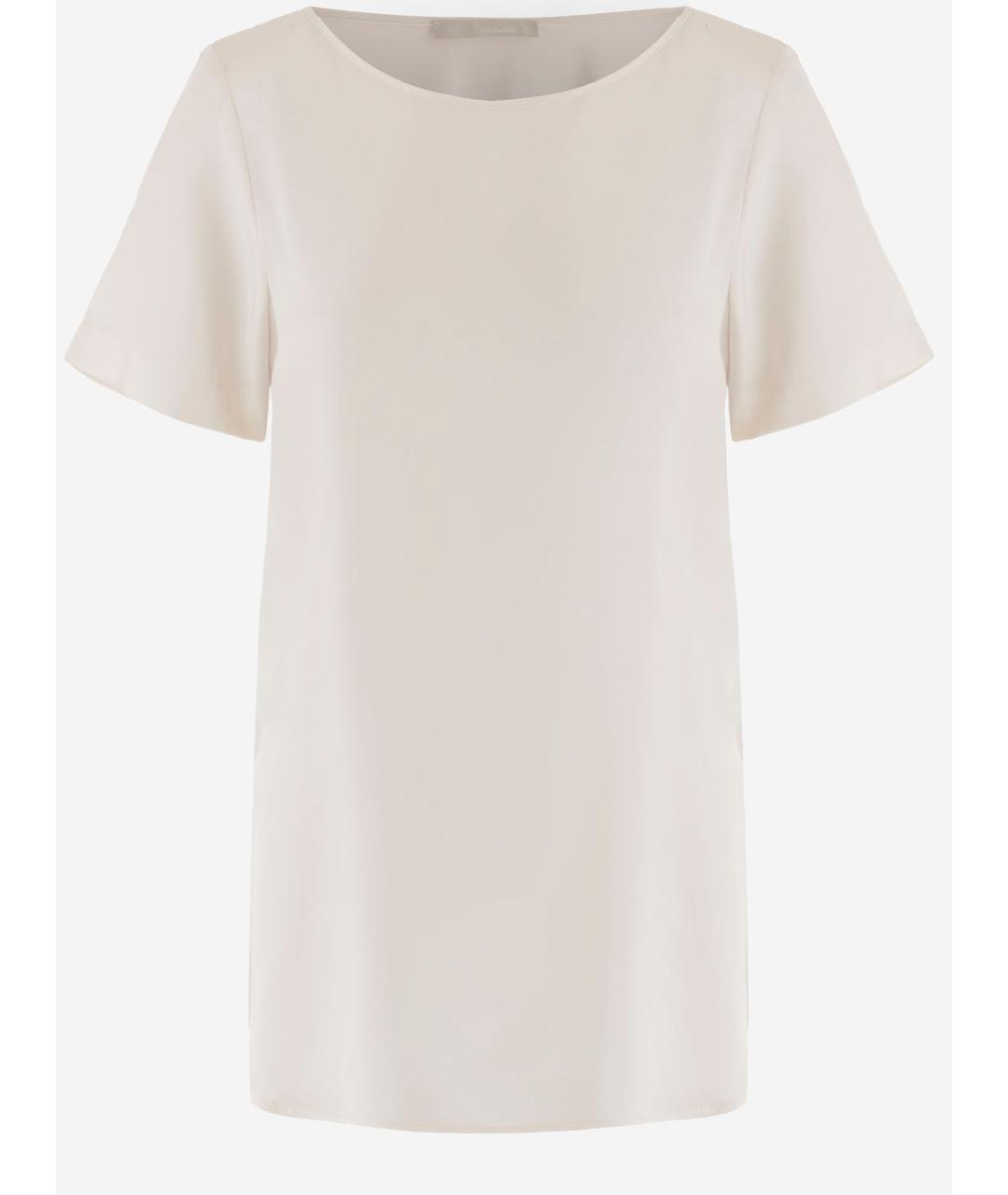 ALLUDE Бежевая шелковая футболка, фото 4