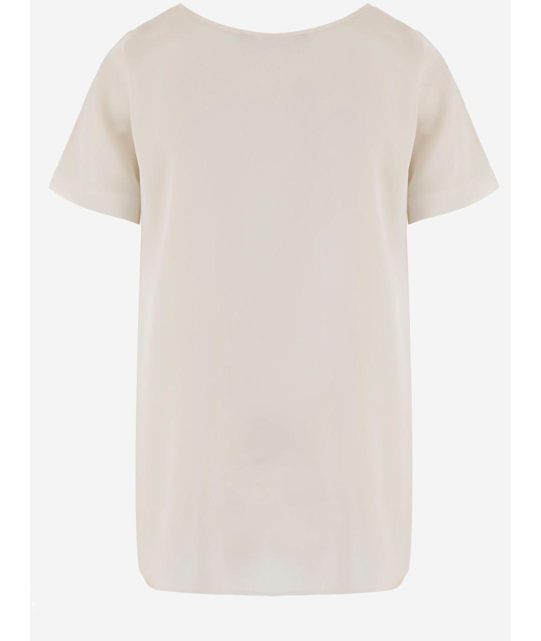 ALLUDE Бежевая шелковая футболка, фото 2