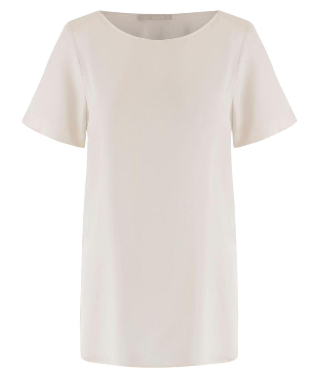 ALLUDE Бежевая шелковая футболка, фото 1