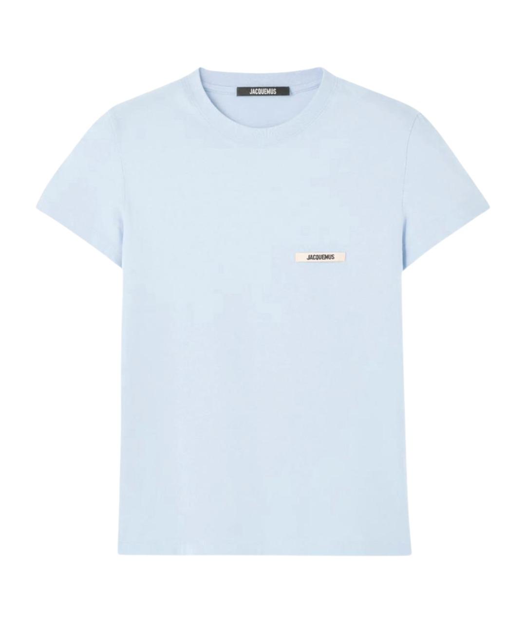 JACQUEMUS Голубая хлопковая футболка, фото 1