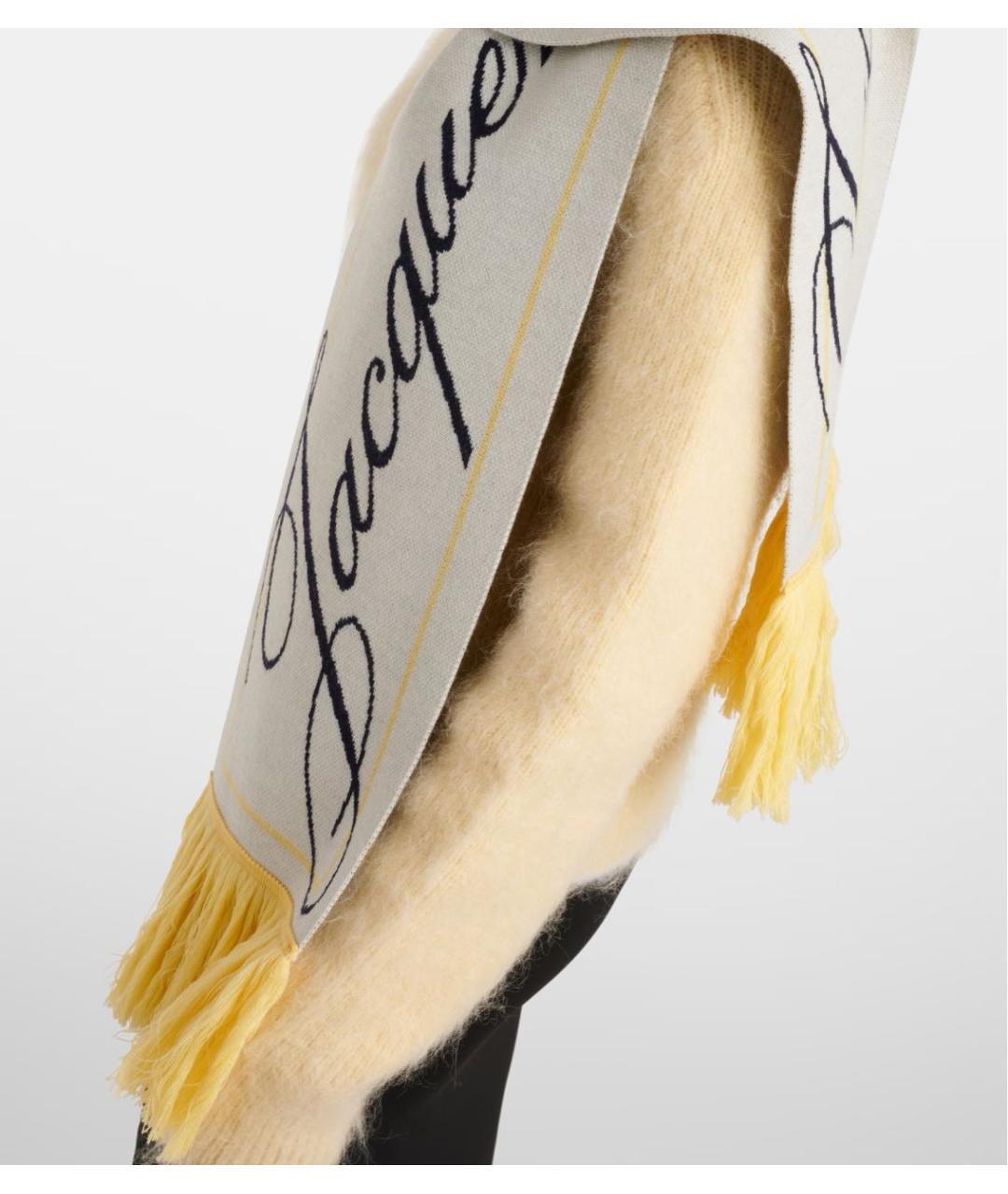 JACQUEMUS Бежевый шерстяной шарф, фото 3