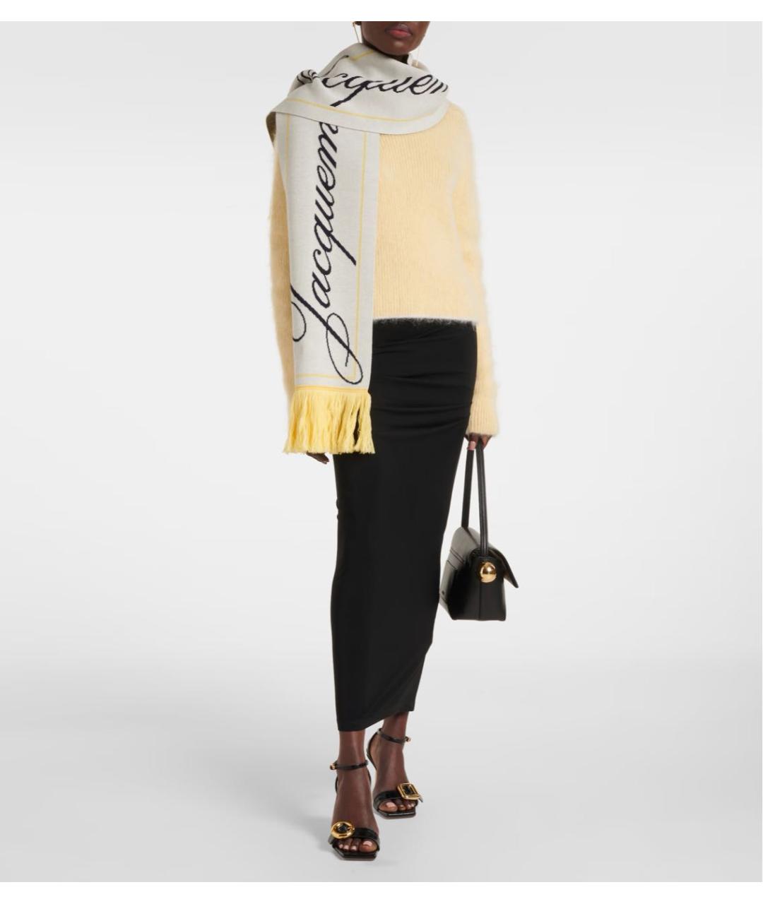 JACQUEMUS Бежевый шерстяной шарф, фото 2