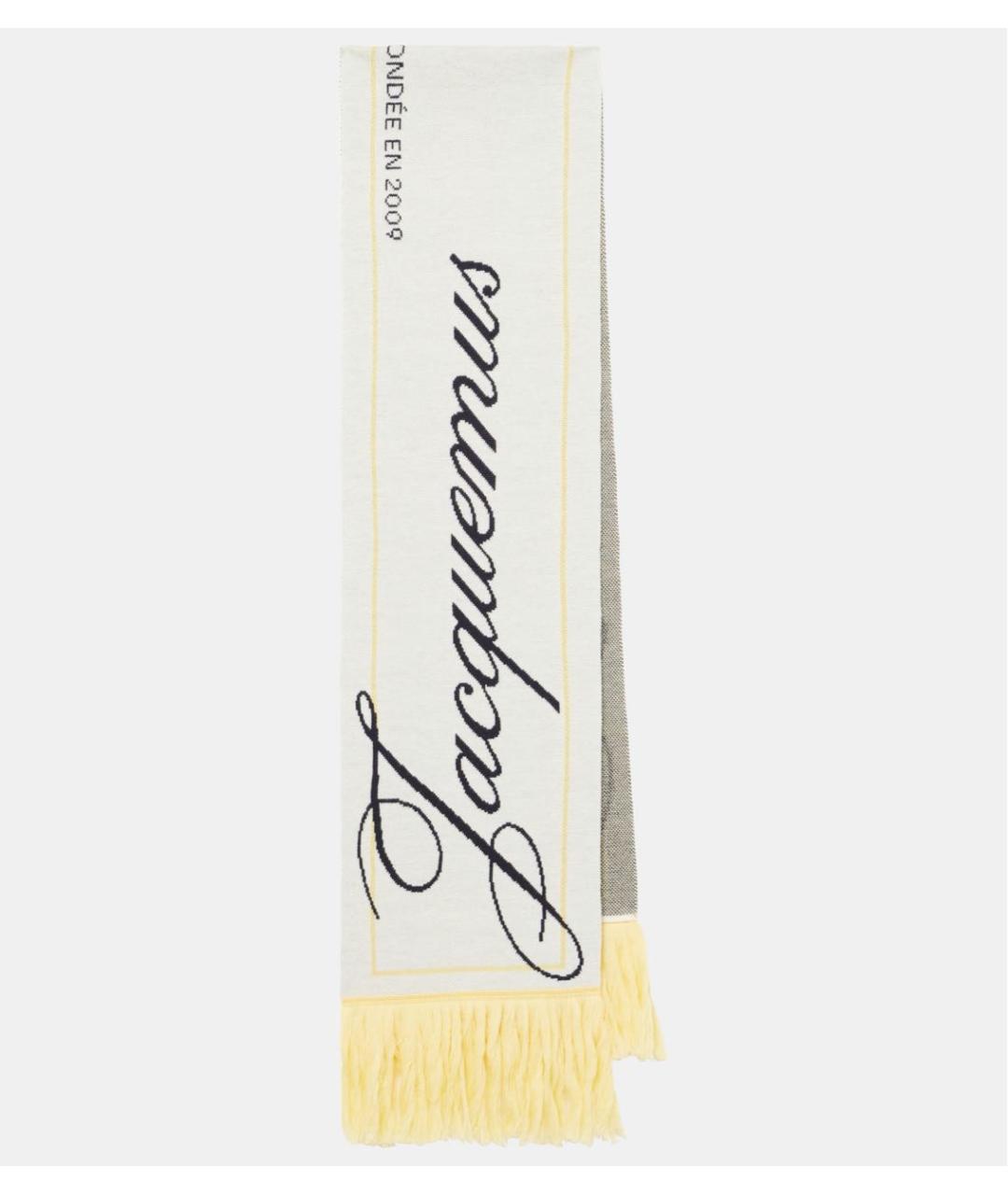 JACQUEMUS Бежевый шерстяной шарф, фото 4