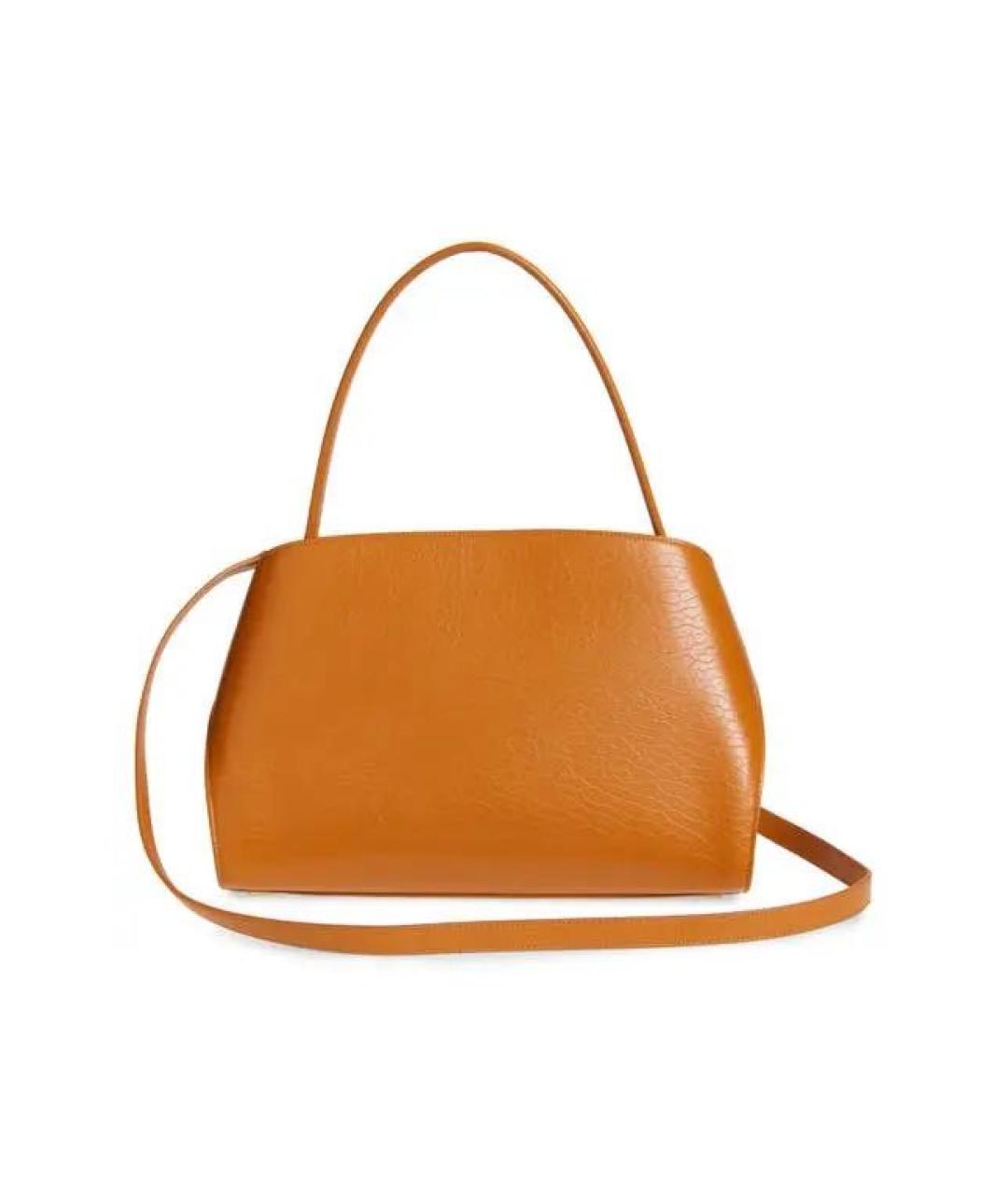 FERRAGAMO Оранжевая кожаная сумка с короткими ручками, фото 3