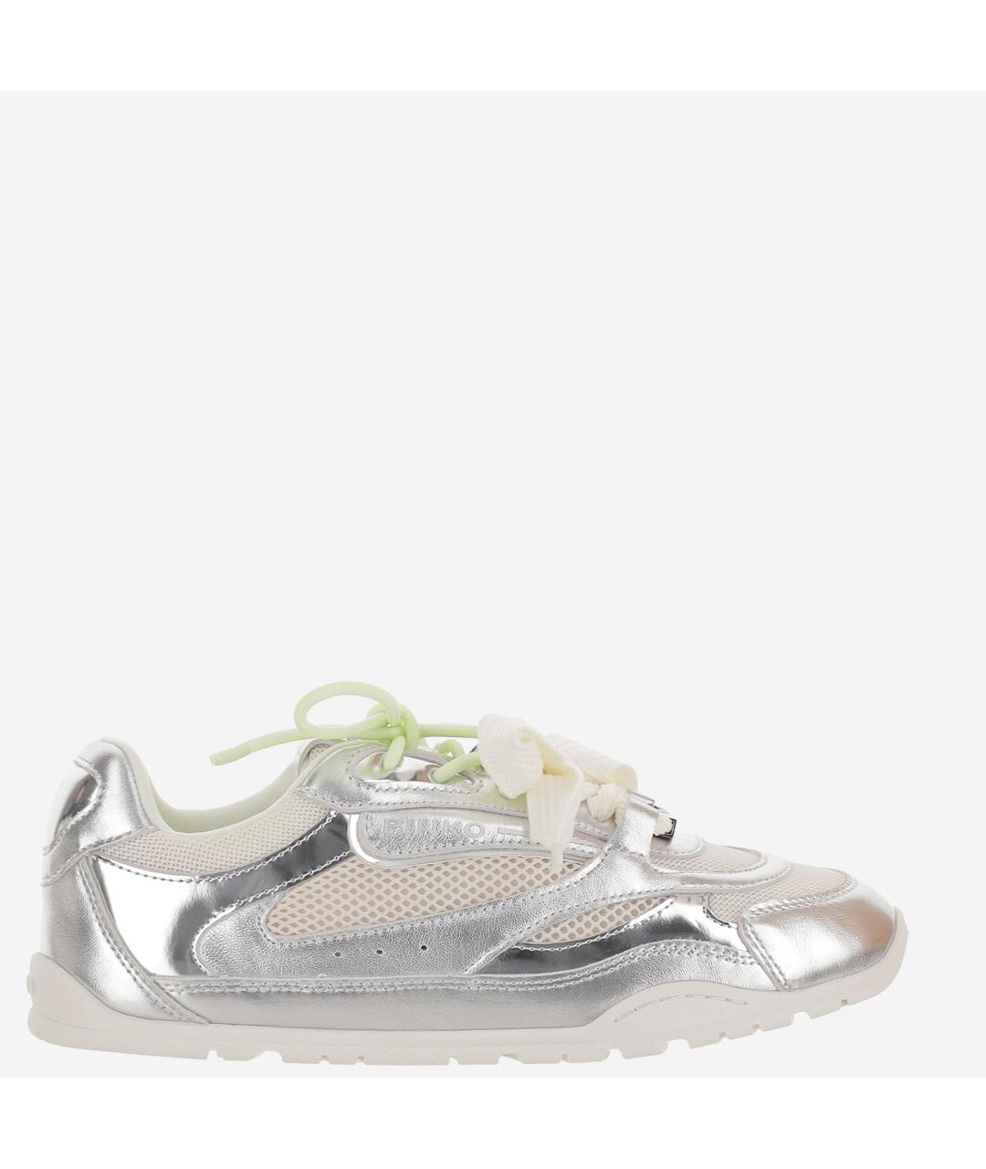 PINKO Серебряные синтетические кроссовки, фото 6