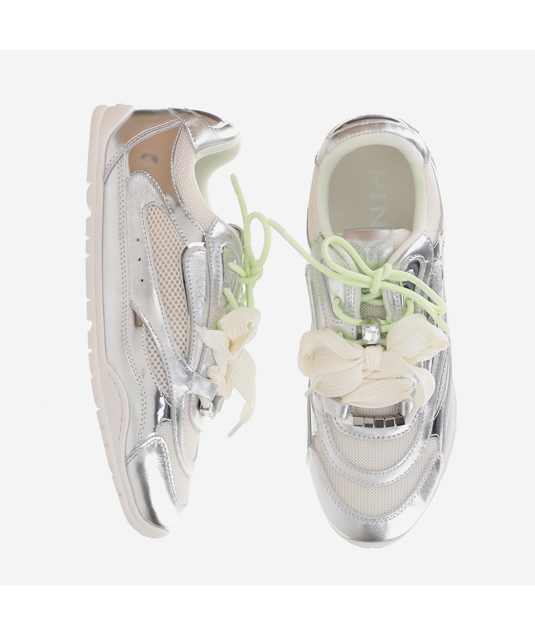 PINKO Серебряные синтетические кроссовки, фото 2