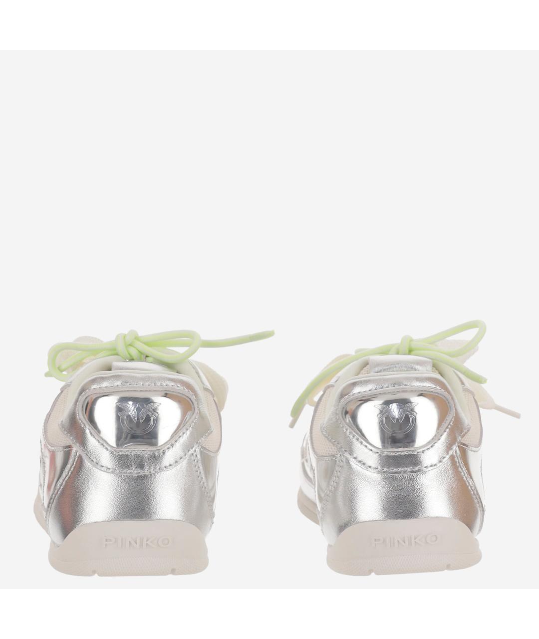 PINKO Серебряные синтетические кроссовки, фото 4