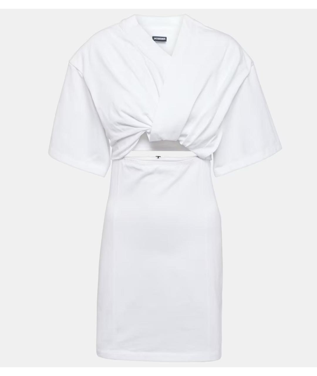 JACQUEMUS Белое хлопковое повседневное платье, фото 5
