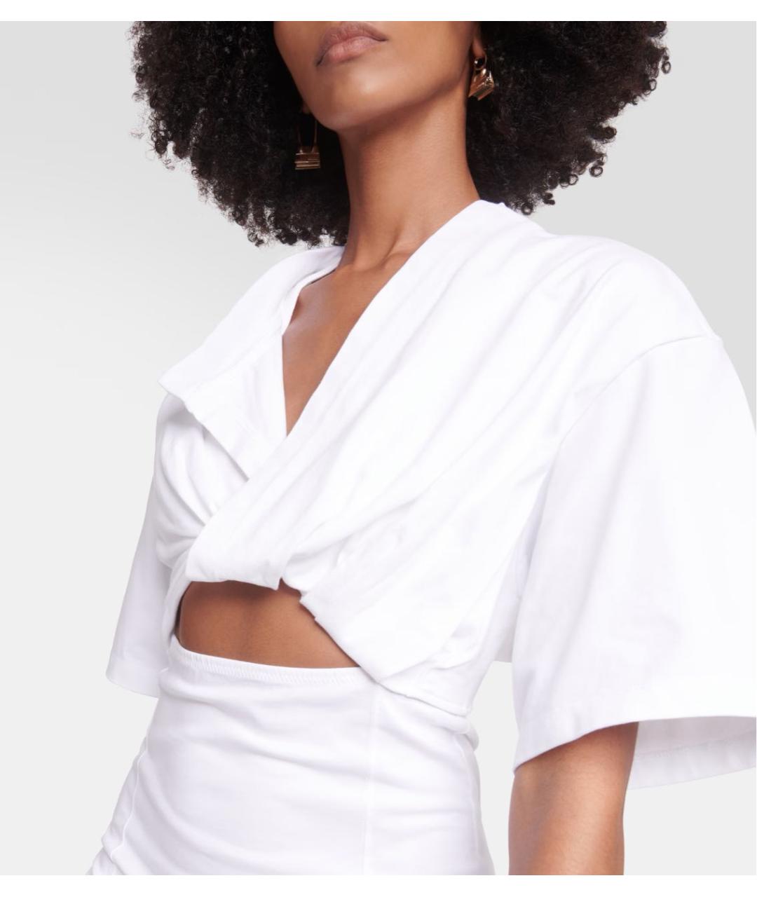 JACQUEMUS Белое хлопковое повседневное платье, фото 4