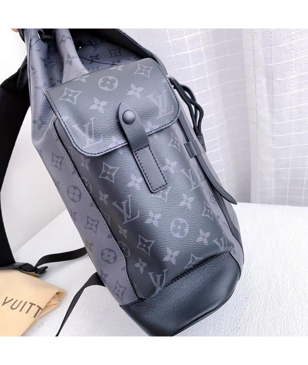 LOUIS VUITTON Серый кожаный рюкзак, фото 5