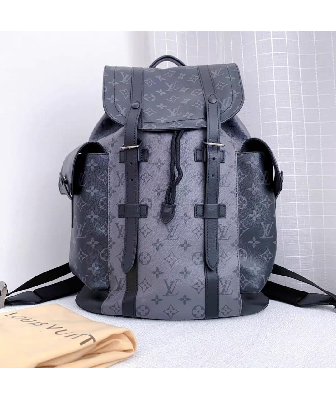 LOUIS VUITTON Серый кожаный рюкзак, фото 9