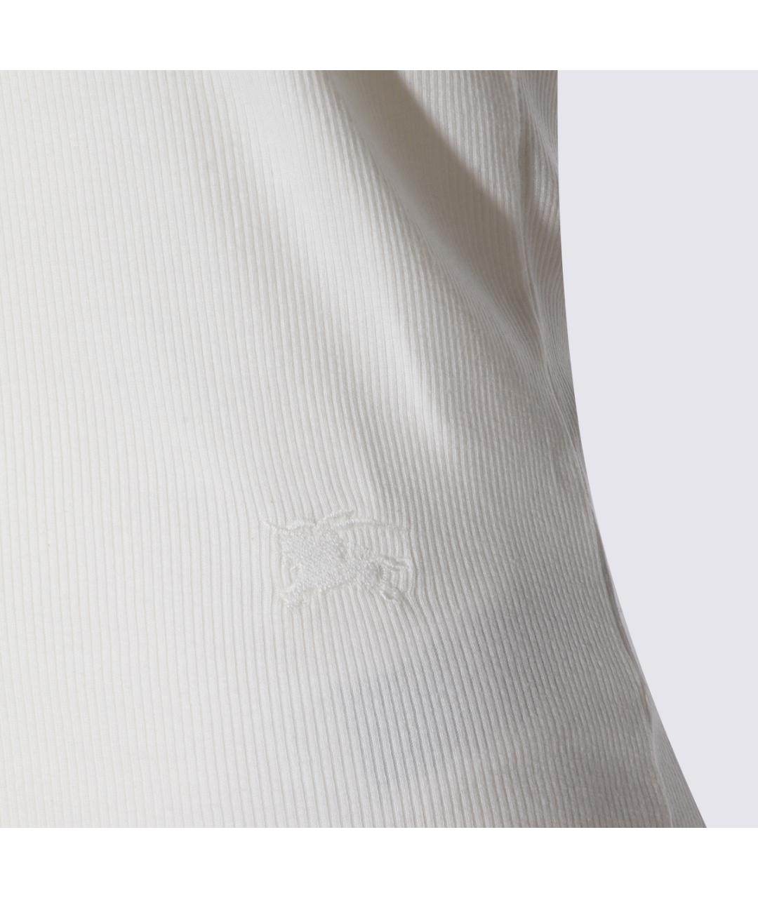 BURBERRY Белая хлопковая майка, фото 4