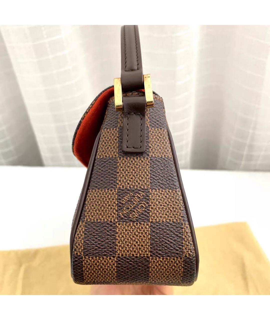 LOUIS VUITTON Коричневая кожаная сумка через плечо, фото 5