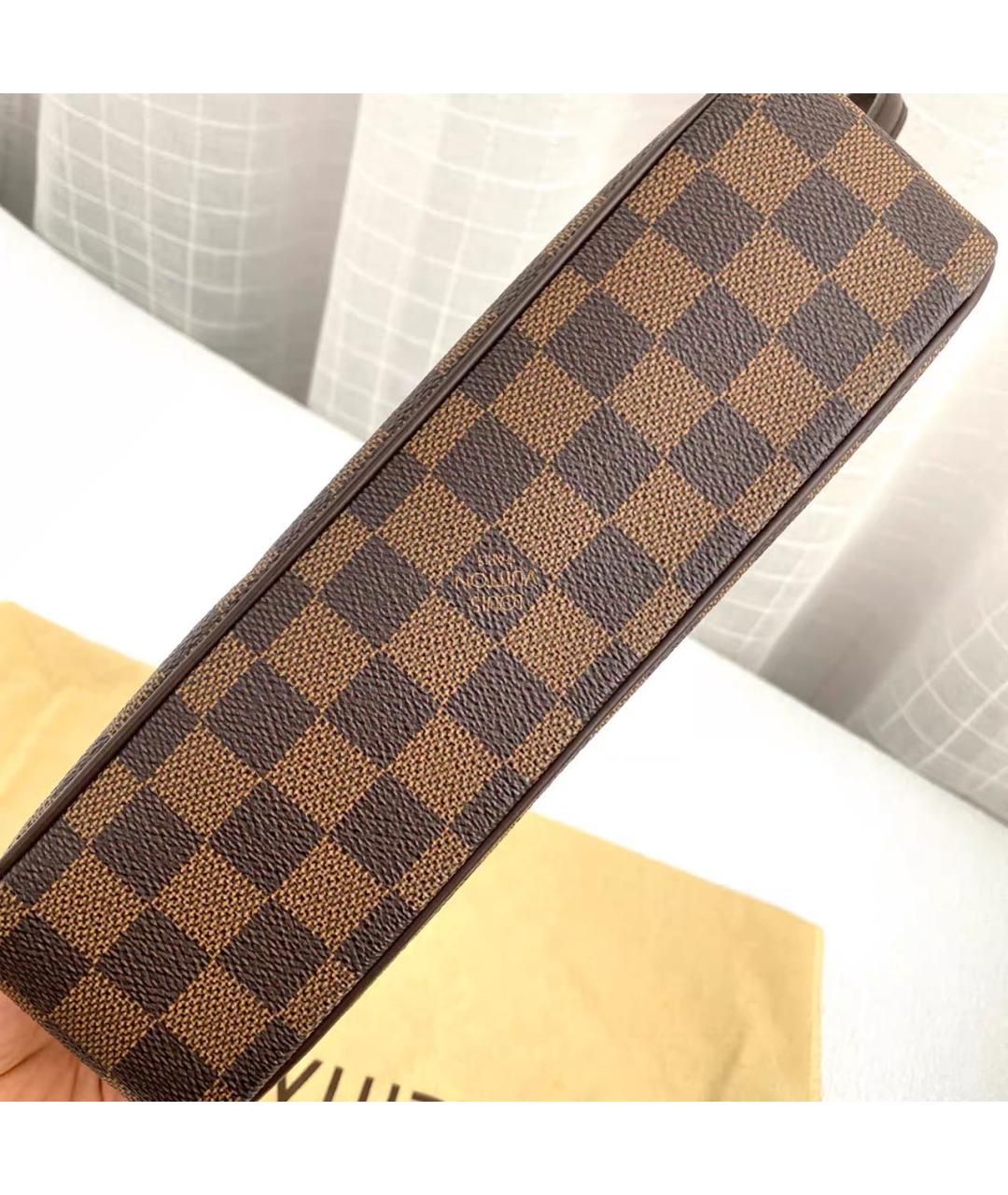 LOUIS VUITTON Коричневая кожаная сумка через плечо, фото 3