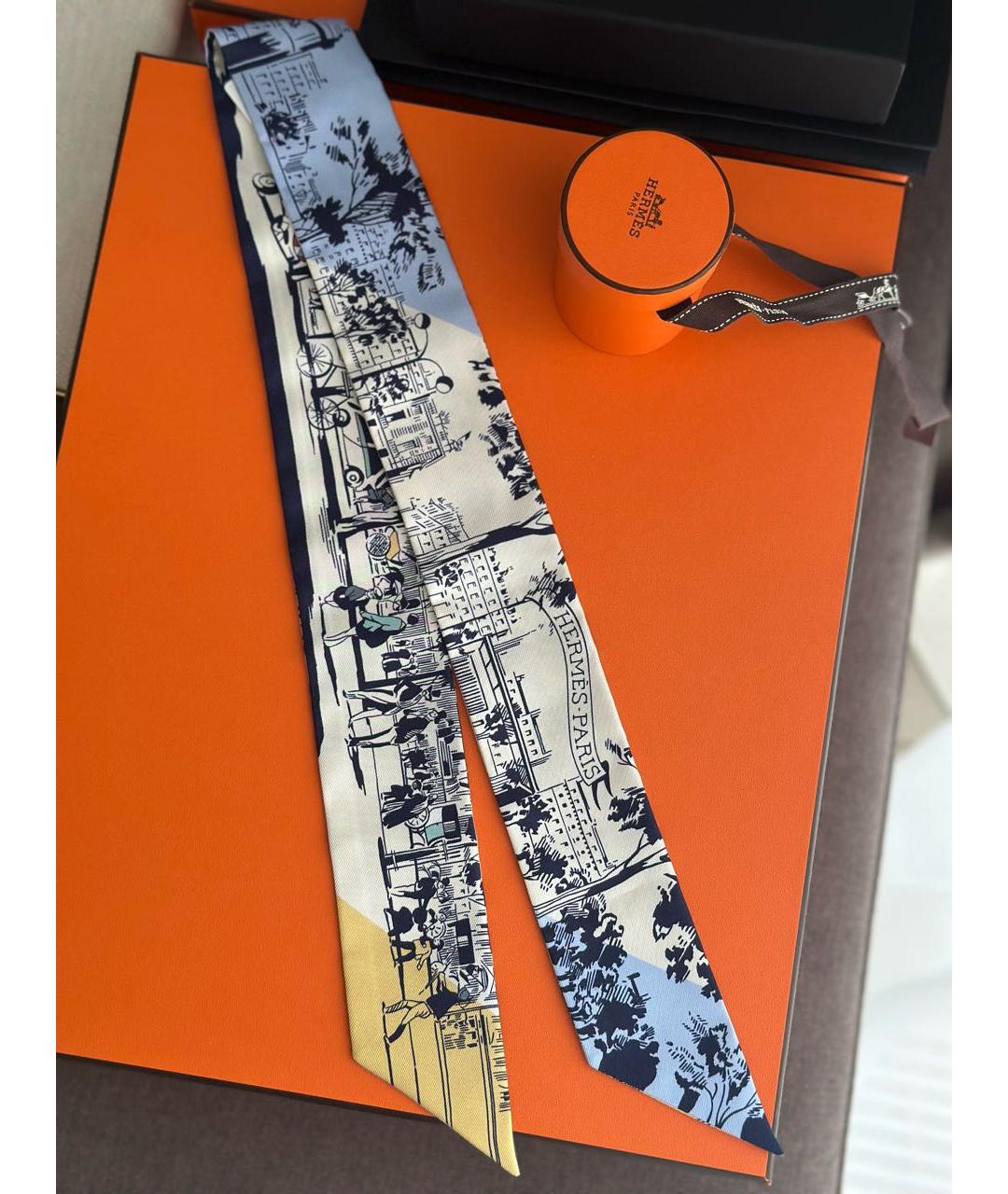 HERMES Мульти шелковый платок, фото 2