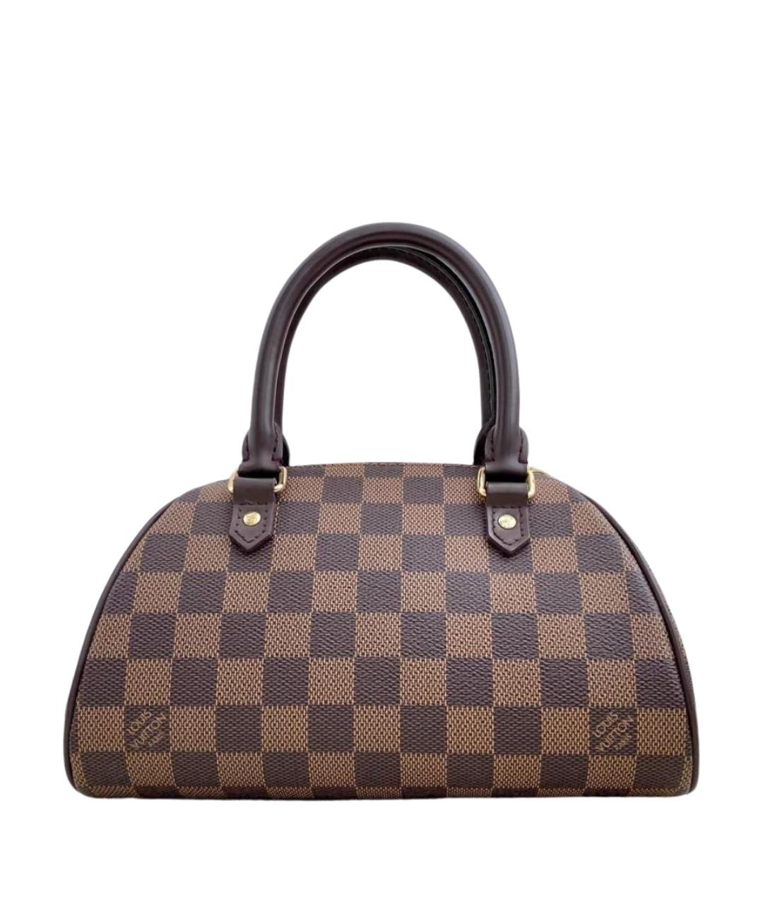 LOUIS VUITTON Коричневая кожаная сумка с короткими ручками, фото 1